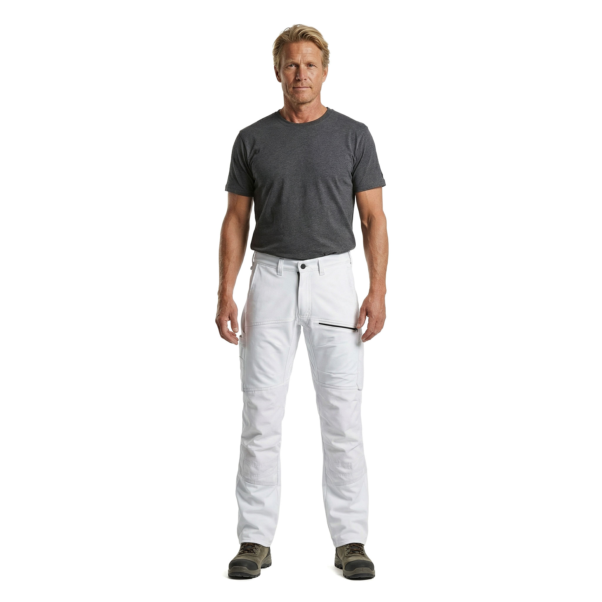 Kansas Evolve Craftsmen arbetsbyxa Full stretch, Vit