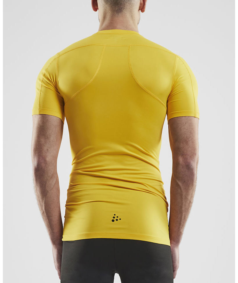 Craft Pro Control kompressions T-shirt, Sweden yellow, large image number 2