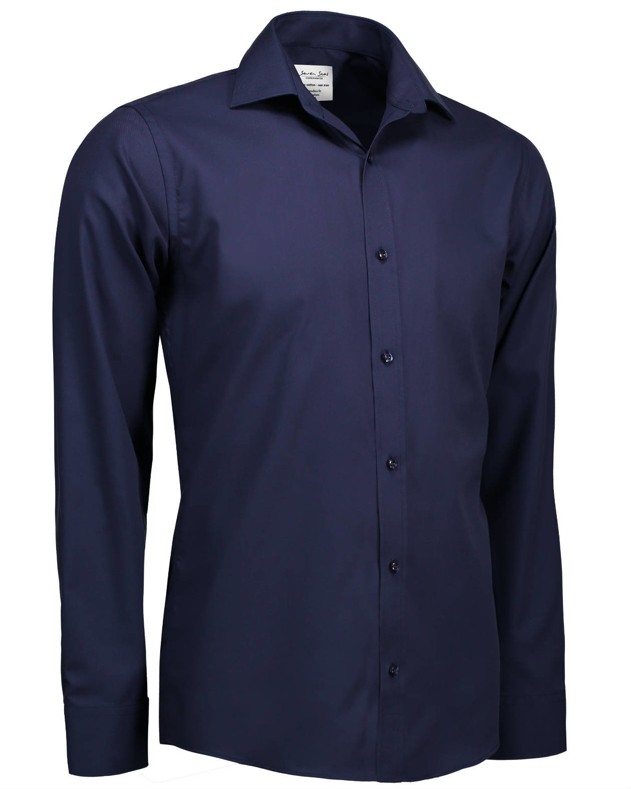 Seven Seas Fine Twill Slim fit skjorta, Navy, large image number 2
