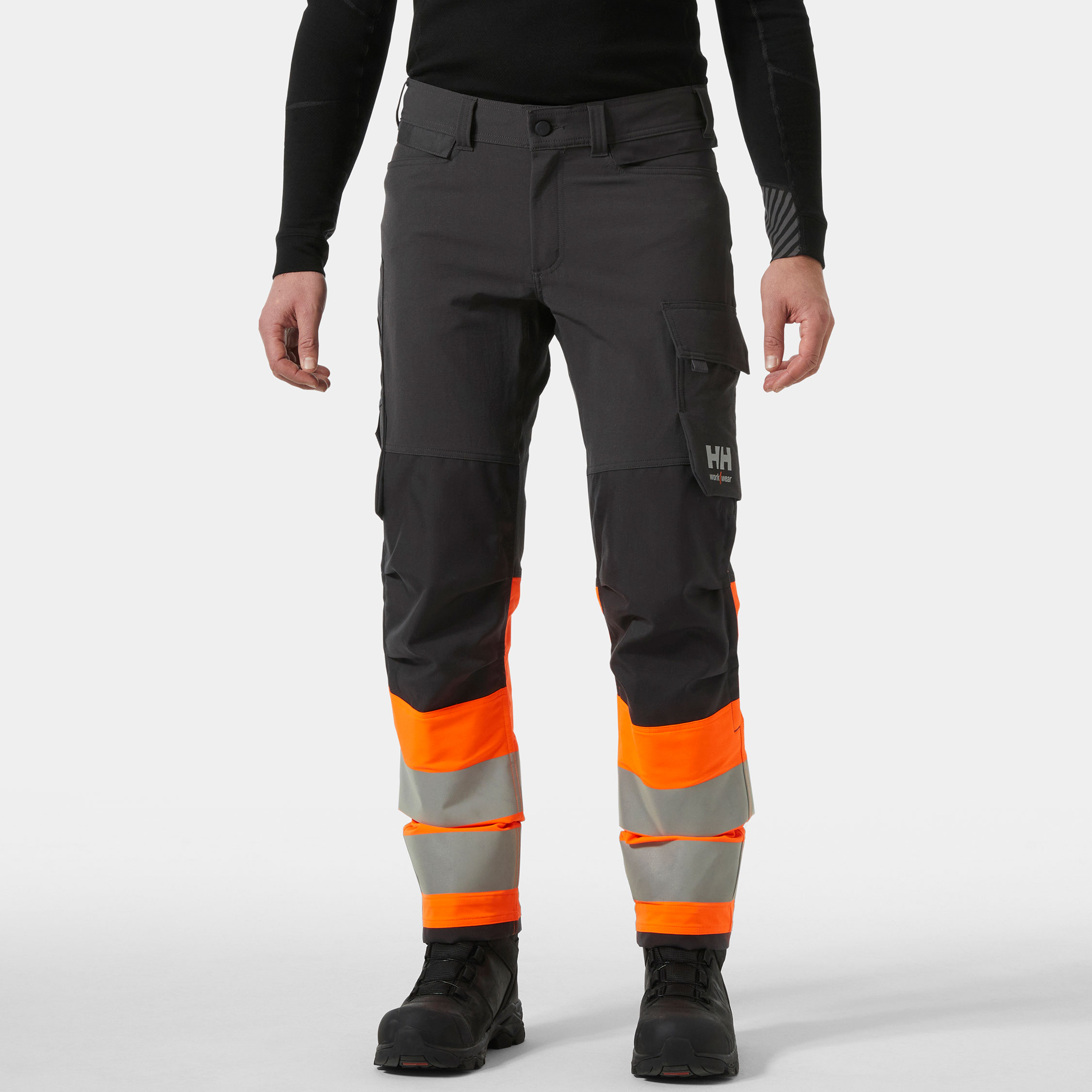 Helly Hansen Alna 4X Connect&trade; arbejdsbukser full stretch, Hi-vis Orange/Ebony, large image number 1