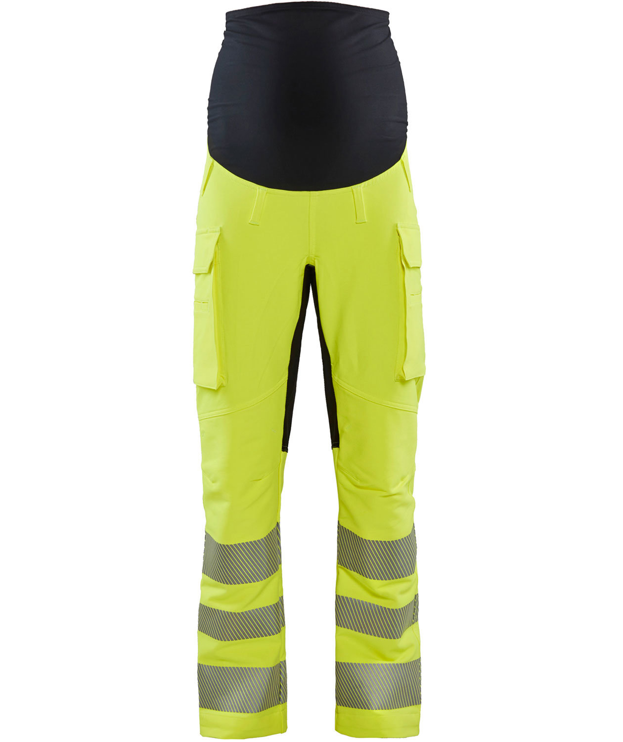 Bl&aring;kl&auml;der arbets mammabyxa full stretch, Varsel Gul/Svart