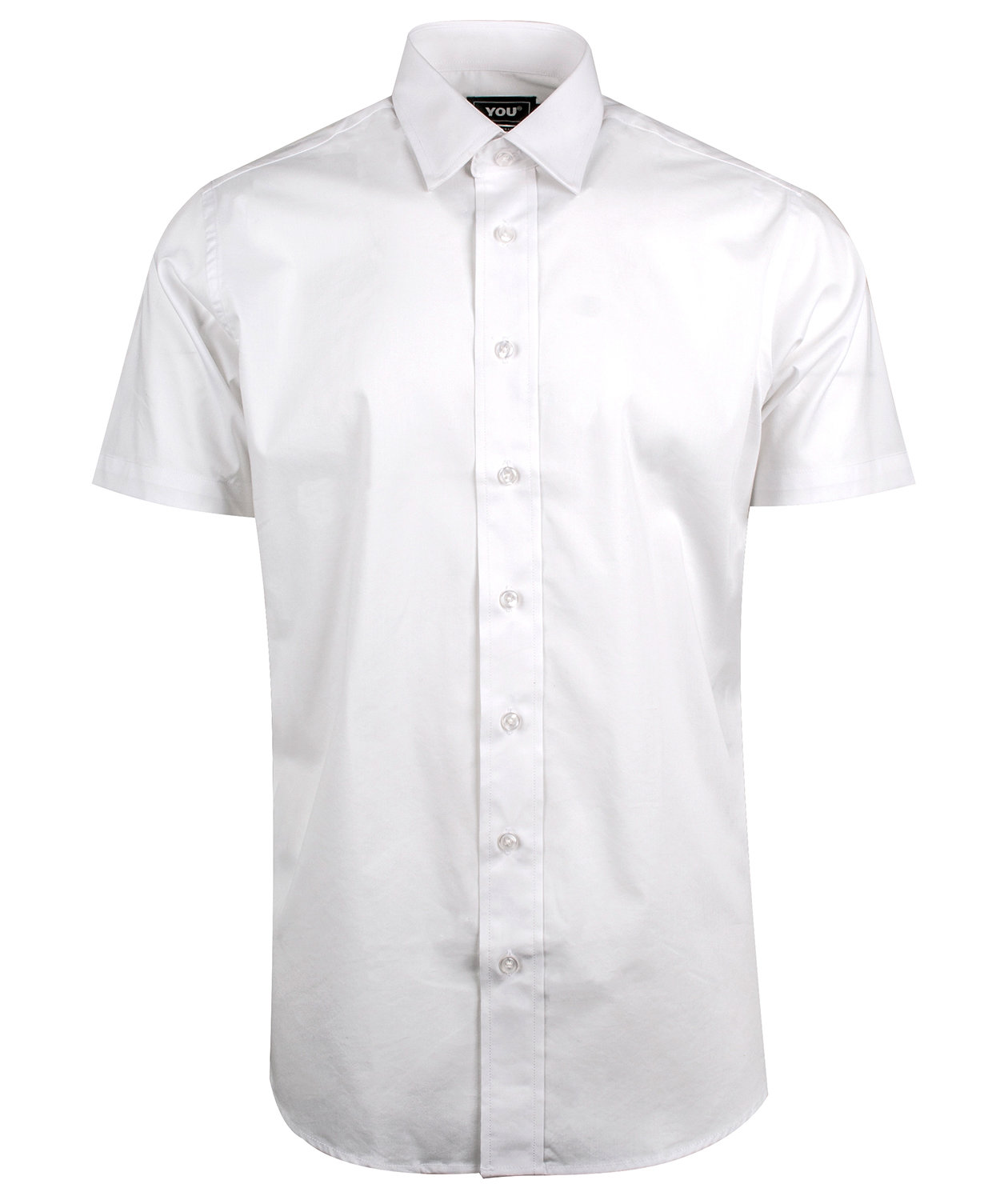 YOU Sanremo modern fit kortermet stretchskjorte, Hvit