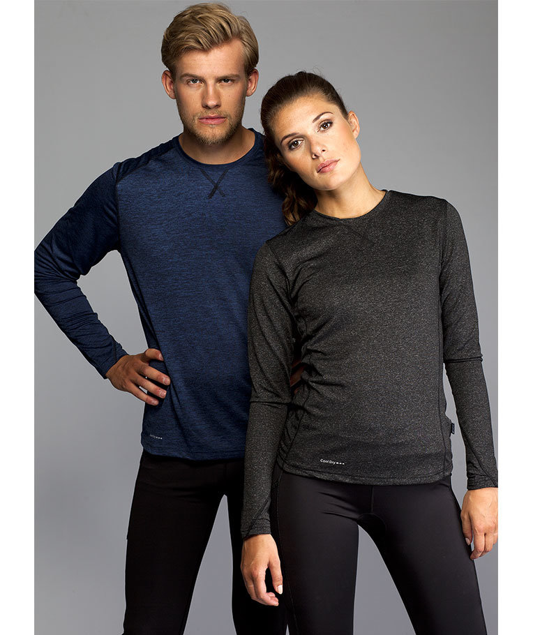 Pitch Stone l&aring;ng&auml;rmad T-shirt dam, Navy melange