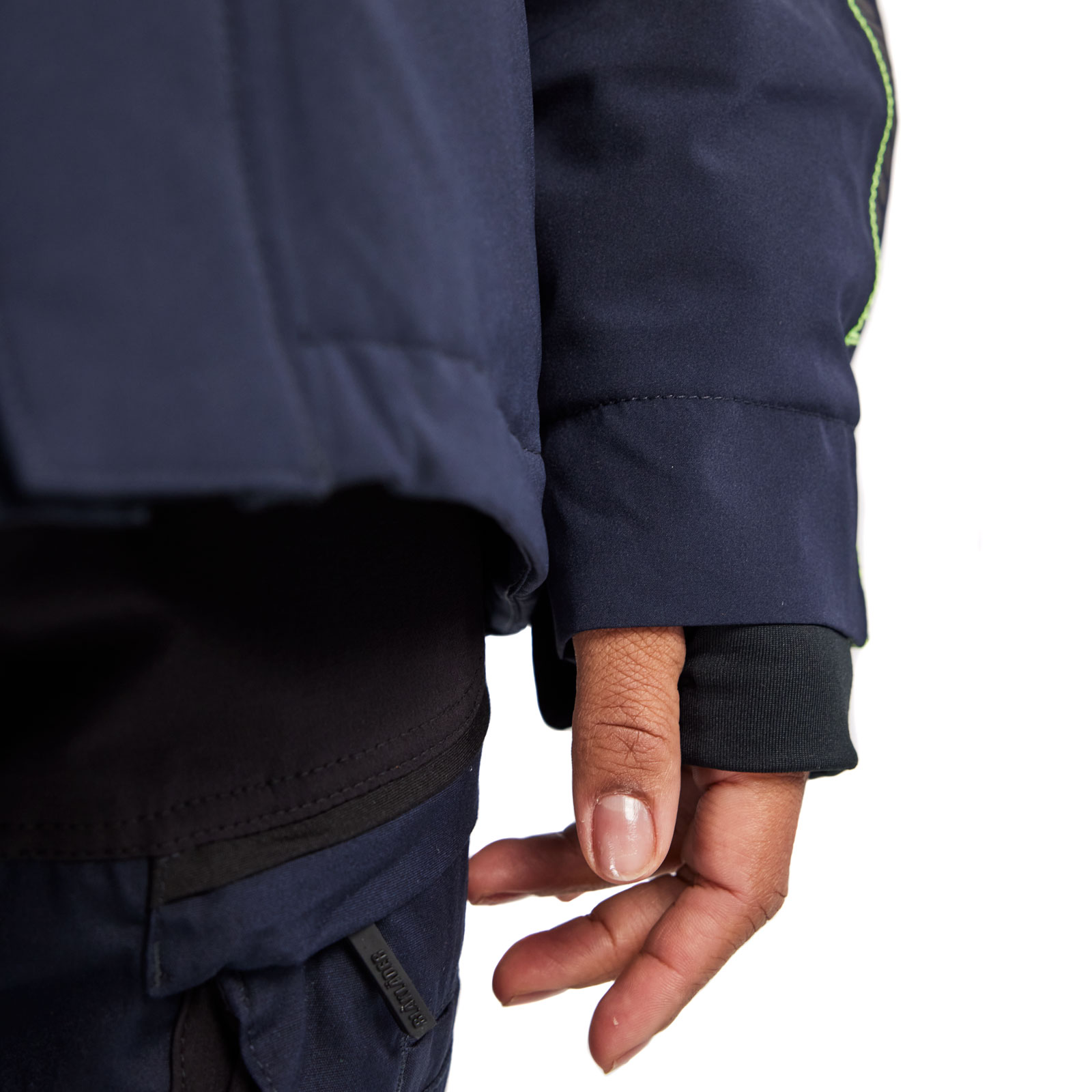 Bl&aring;kl&auml;der dame jakke full stretch, M&oslash;rk Marine/Hi-Vis Gul, large image number 6