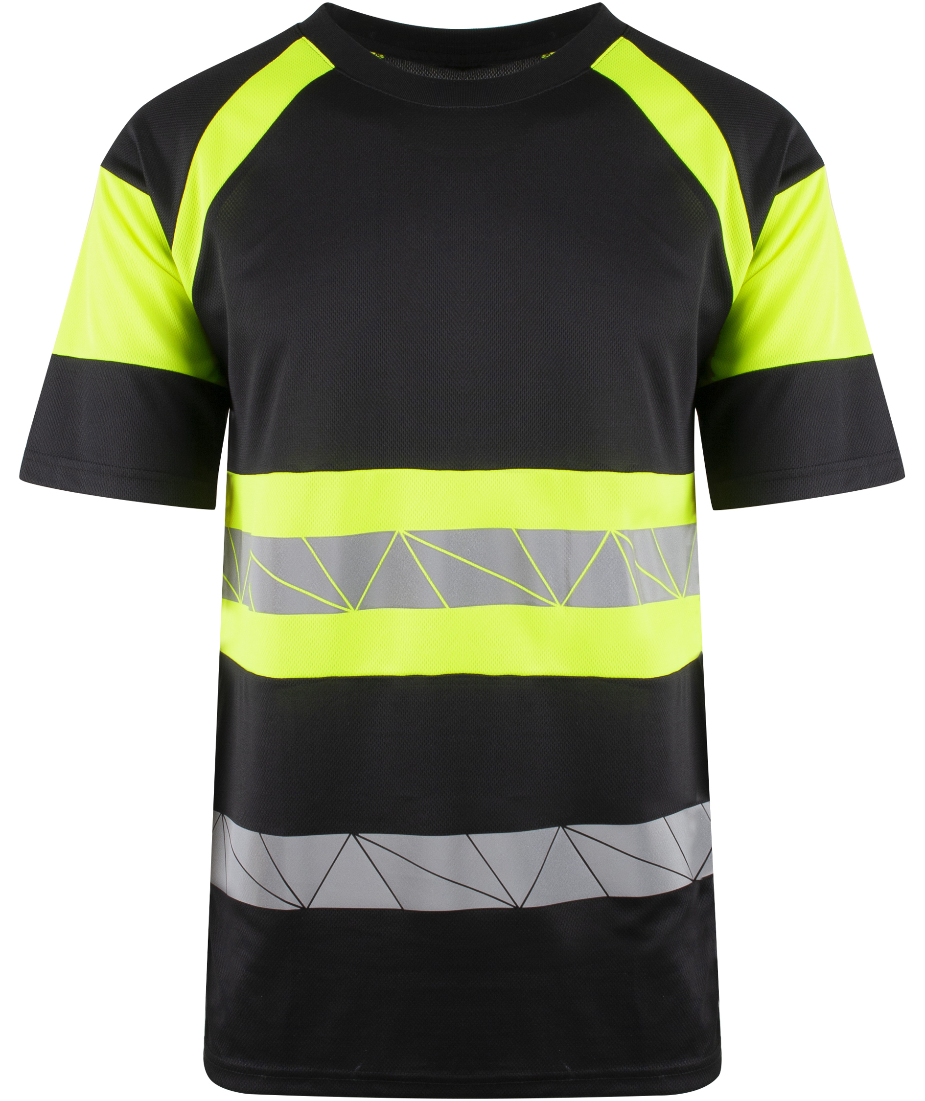 YOU Brande T-shirt, Svart/Varselgul