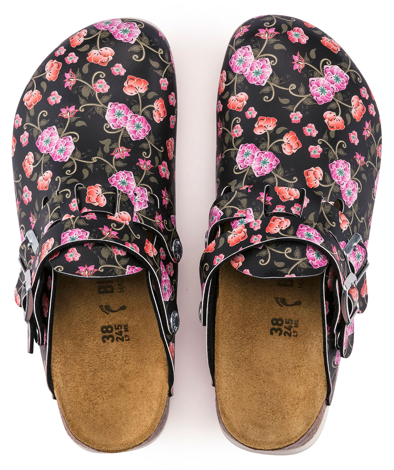 Birkenstock Kay Narrow Fit sandaler dam, Svart/r&ouml;d m&ouml;nstrad, large image number 3