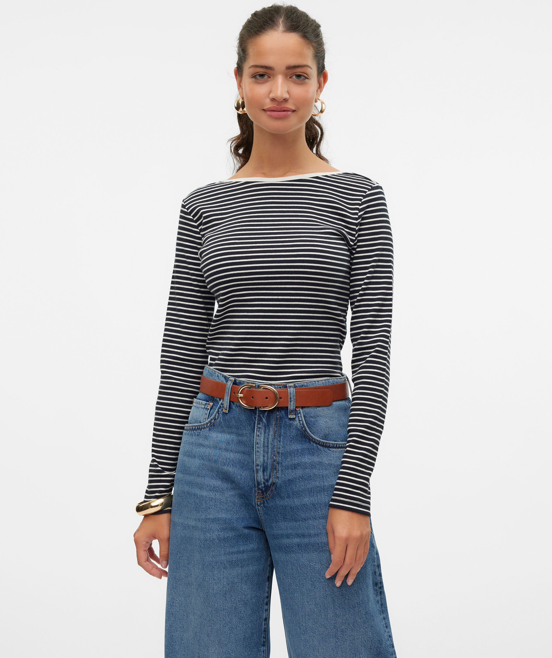 Vero Moda VMCHLOE 2-way damebluse, Black/Snow White, large image number 5