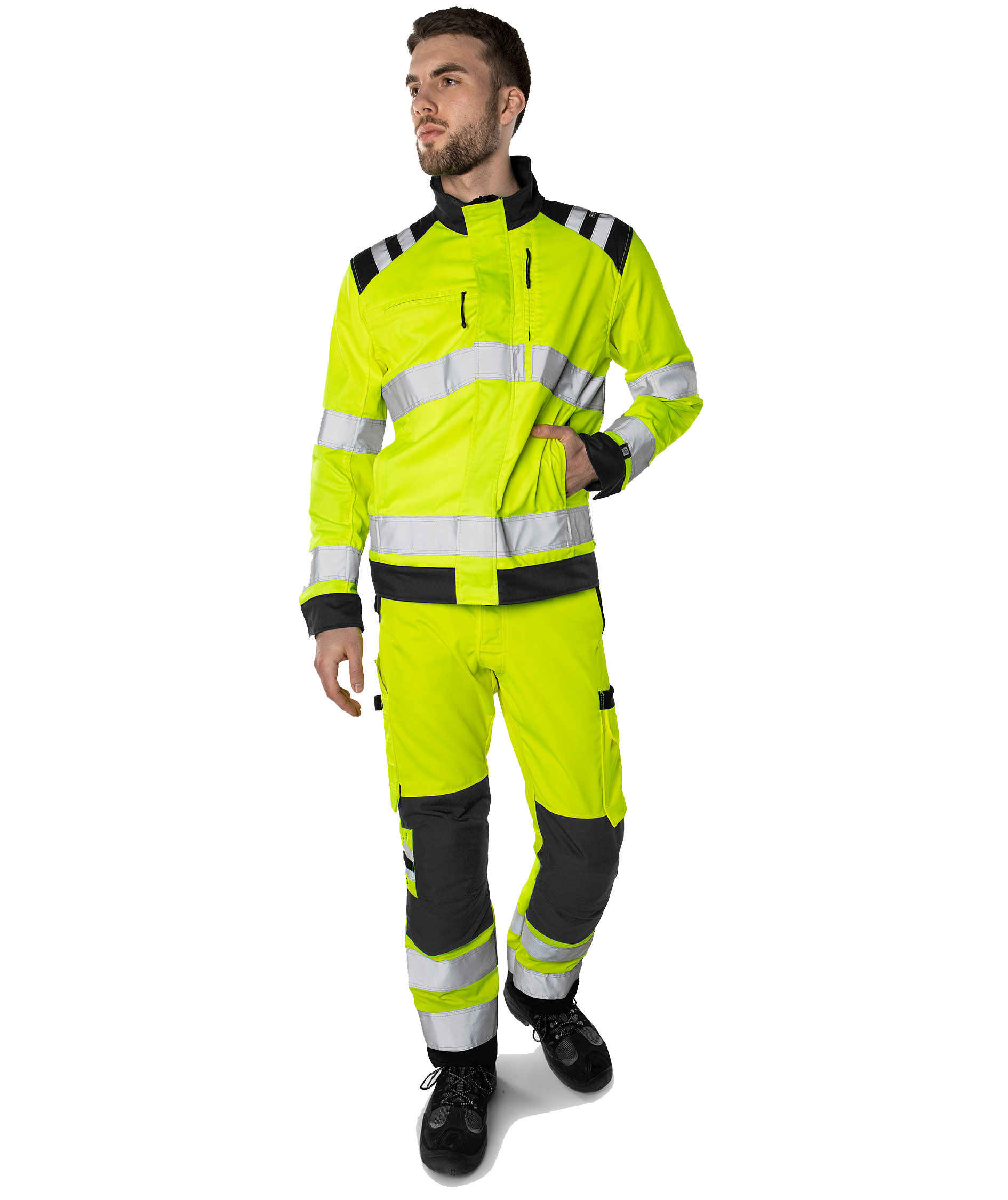 Fristads Green arbetsbyxa 2651 GPLU, Varsel Gul/Svart, large image number 1