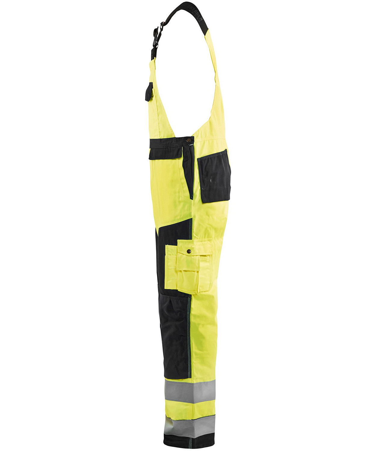 Bl&aring;kl&auml;der arbetsh&auml;ngselbyxa, Varsel Gul/Svart, large image number 2