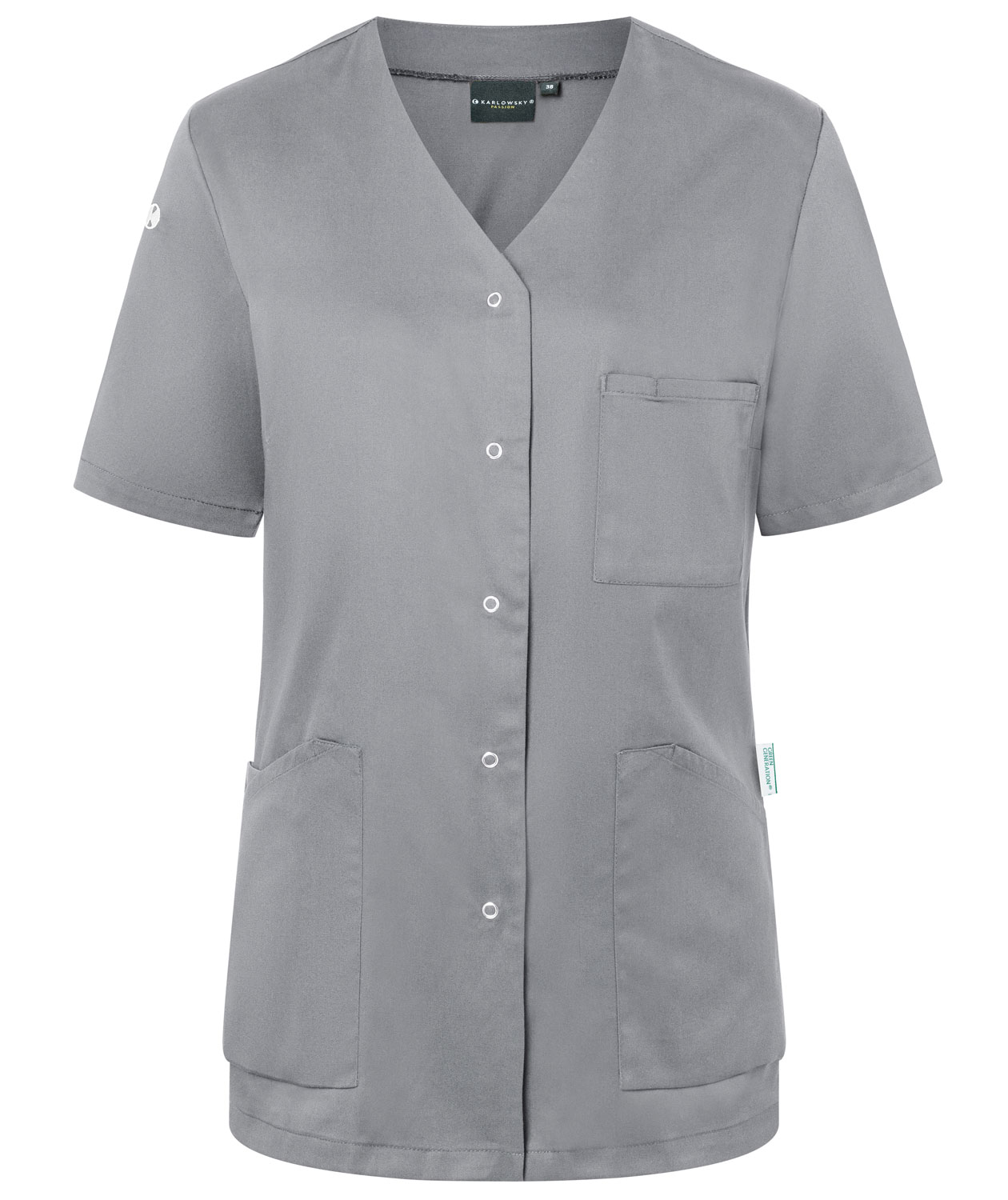 Karlowsky Essential kort&aelig;rmet dame tunika, Platina gr&aring;, Platina gr&aring;, swatch