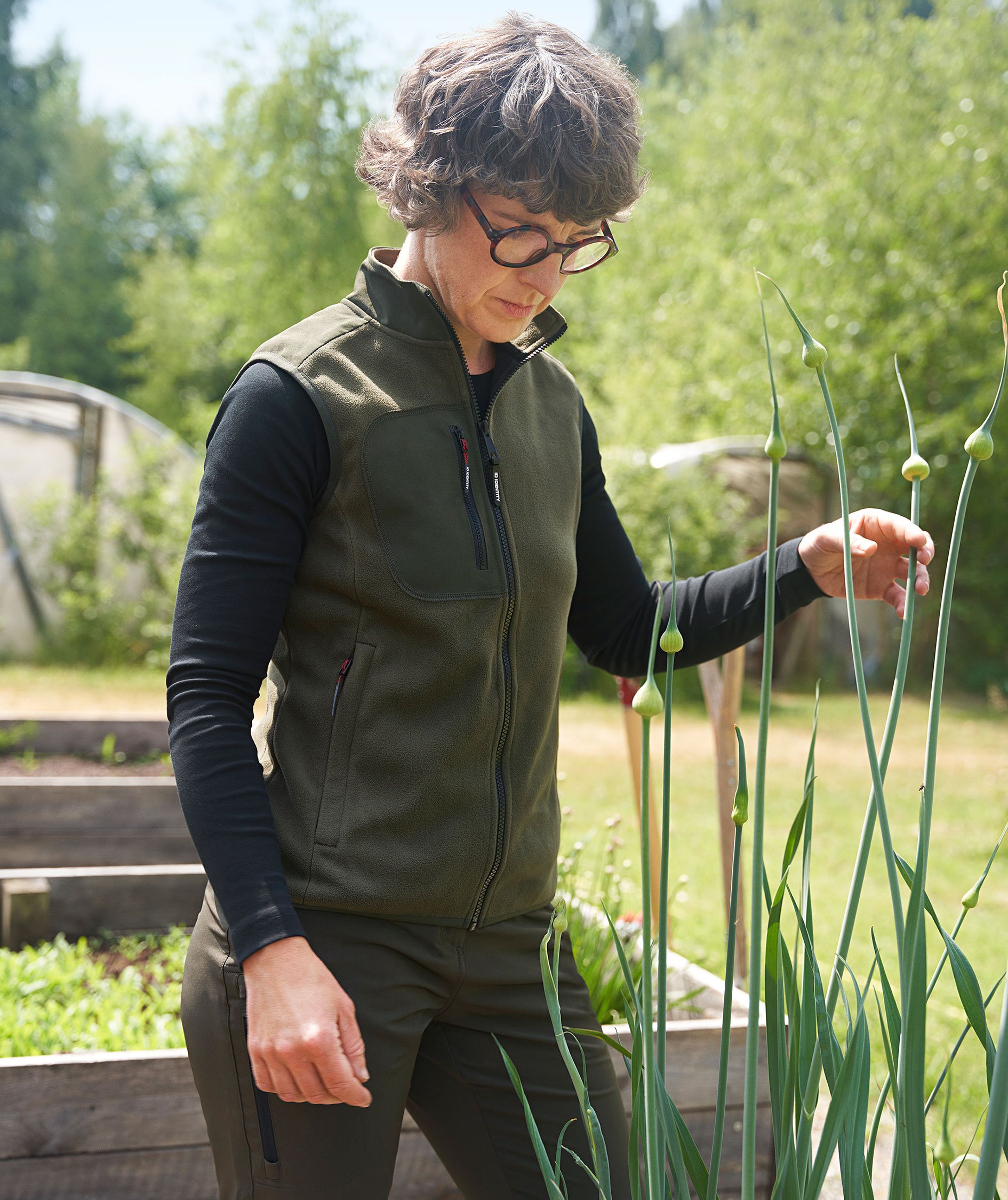 ID Dame Fleecevest, Oliven