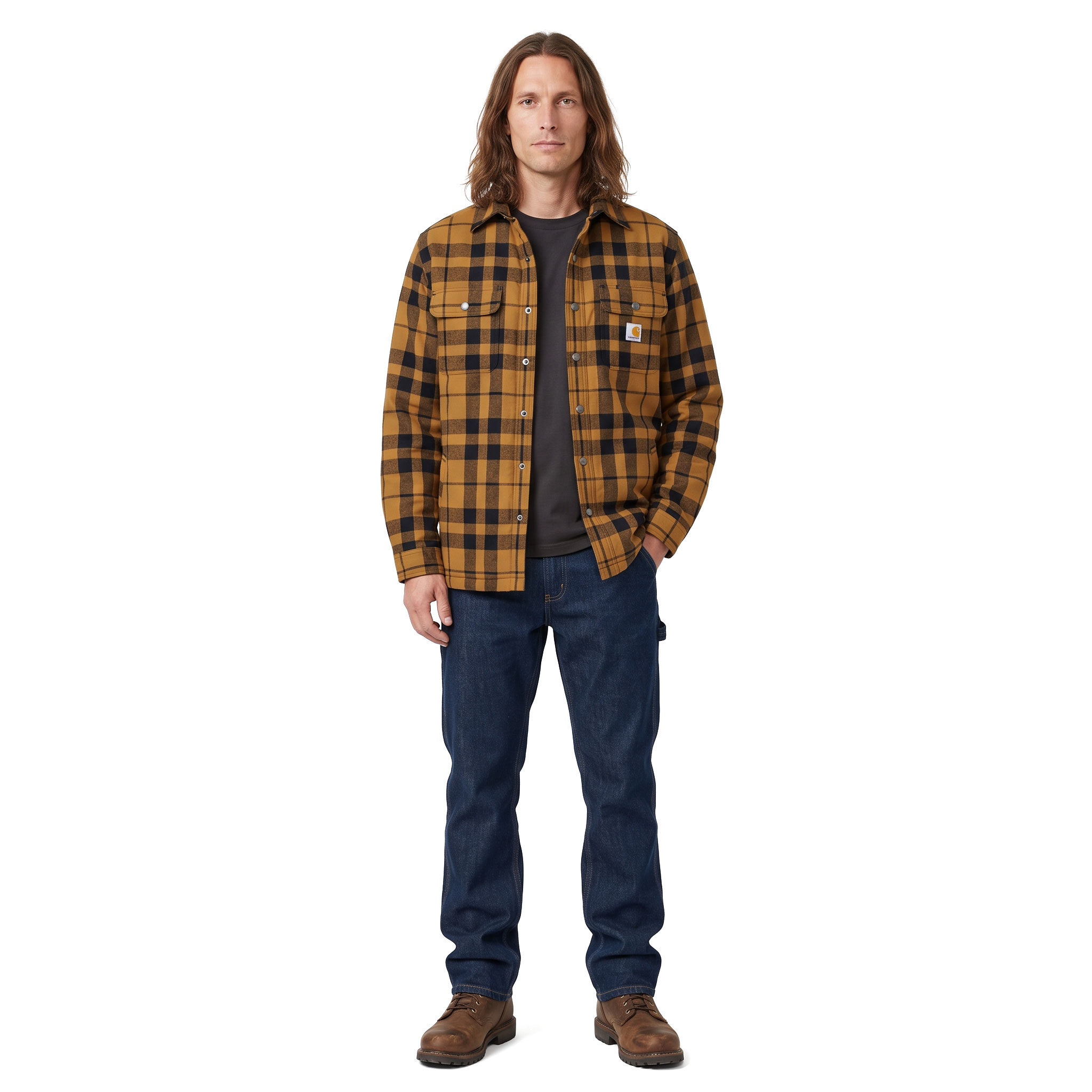 Carhartt Flannell Hemdjacke, Carhartt Brown, large image number 2