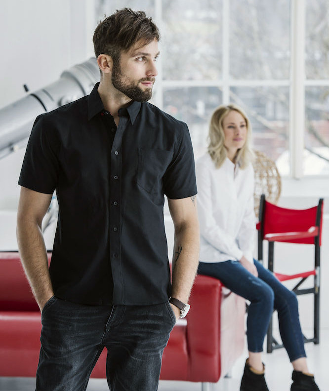 Clique Cambridge short-sleeved shirt, Black, large image number 2