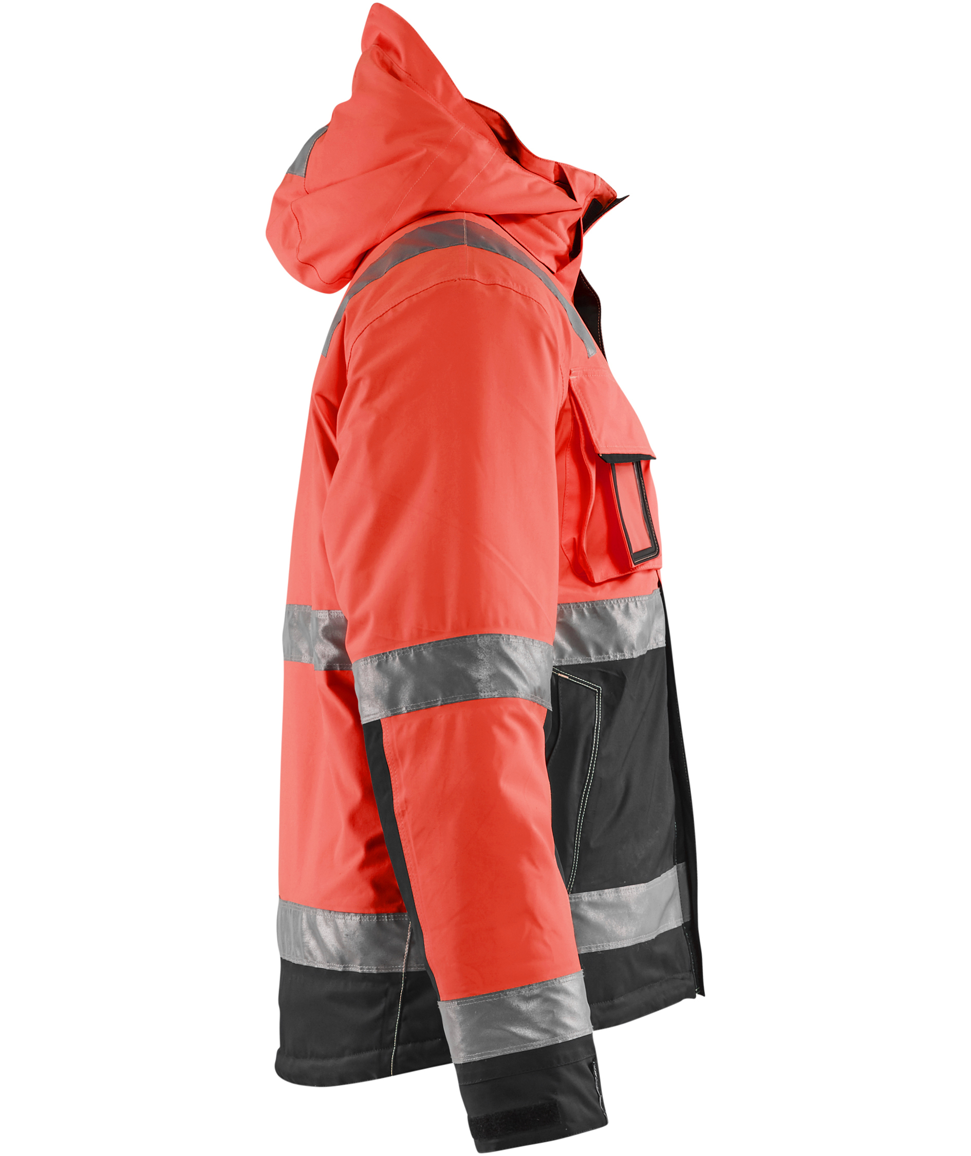 Bl&aring;kl&auml;der Vinter arbeidsjakke, Hi-Vis r&oslash;d/svart, large image number 2