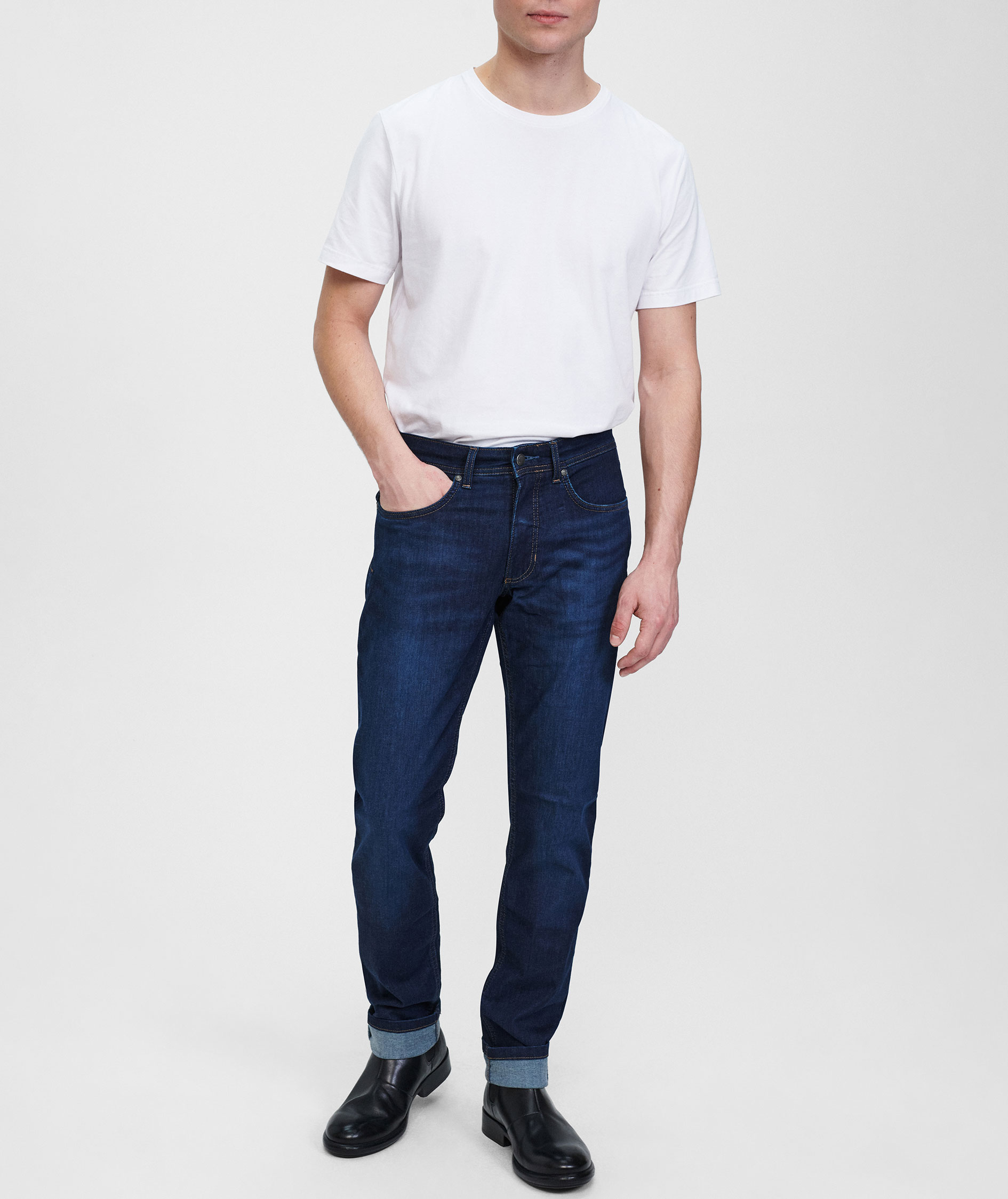 Sunwill Super Stretch Light Weight Fitted jeans, Dark blue