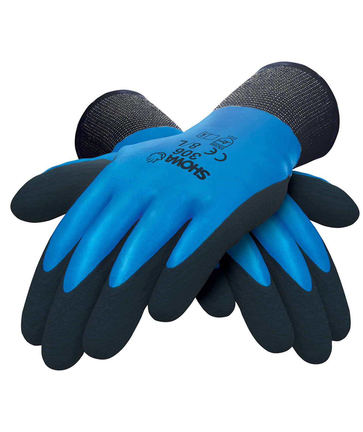 Showa 306 dual latex Handschuhe, Blau, large image number 0