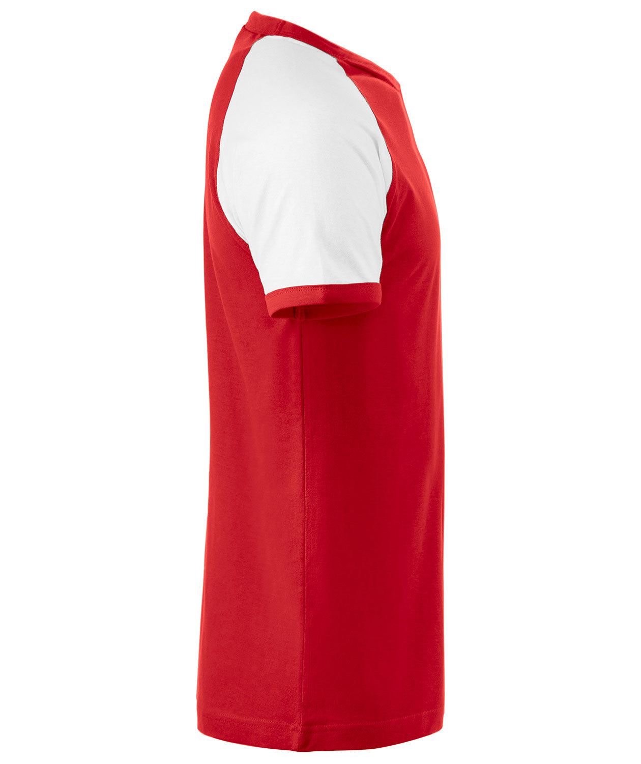 Clique Raglan T-shirt, R&oslash;d/Hvid, large image number 3