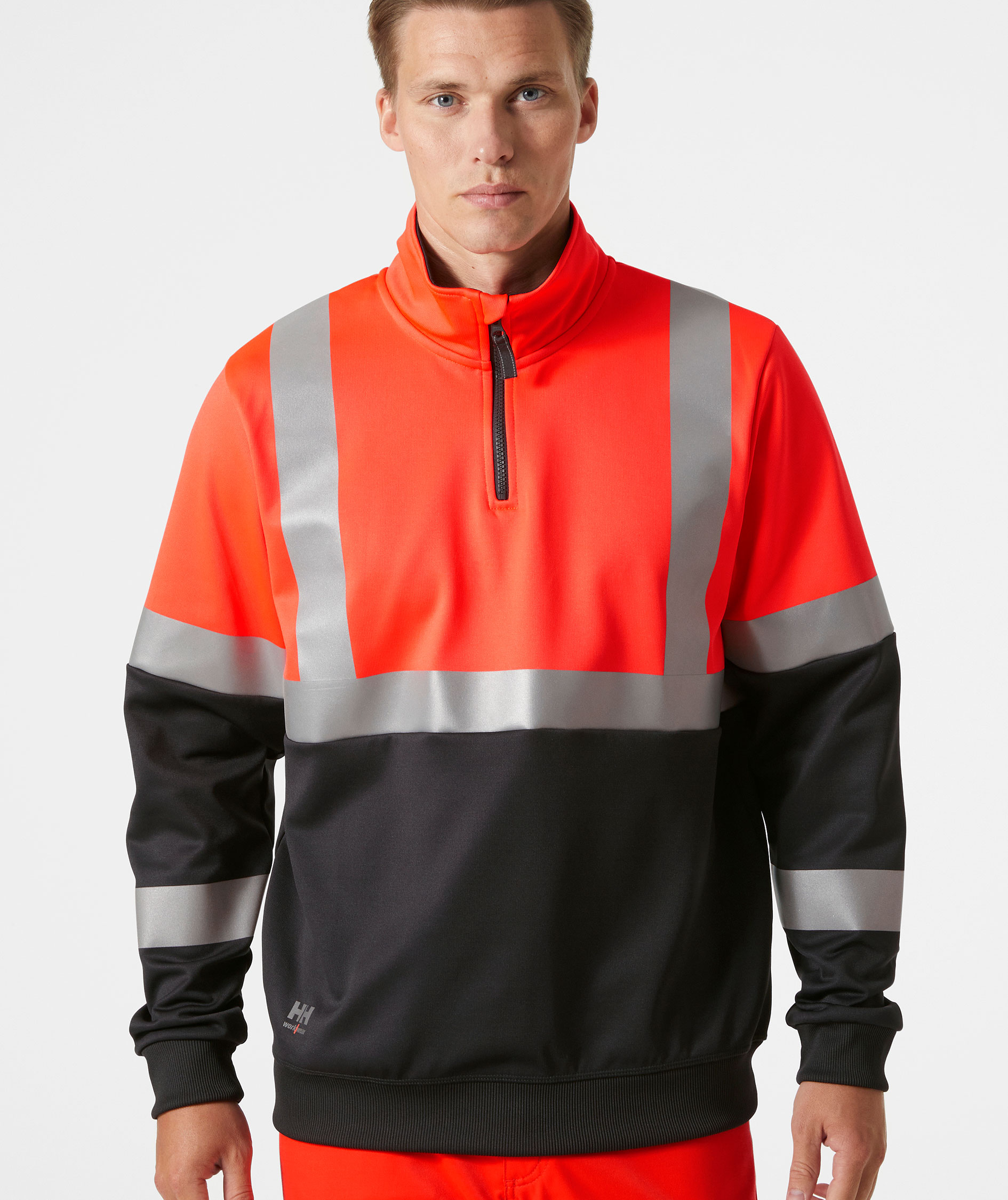 Helly Hansen Addvis half zip sweatshirt, Hi-Vis Red/Ebony, large image number 1