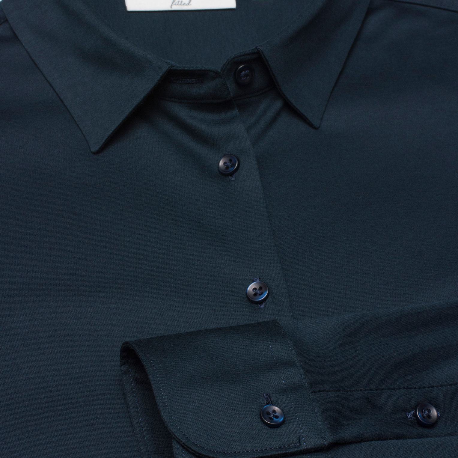 Eterna Jersey slim fit skjorta dam, Navy, large image number 4