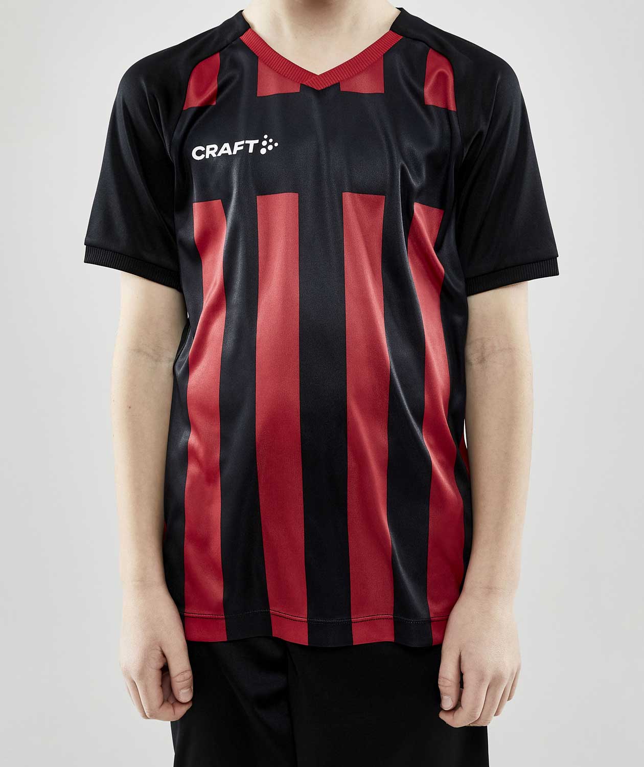 Craft Progress 2.0 Stripe Jersey T-shirt til b&oslash;rn, Sort/R&oslash;d, large image number 1