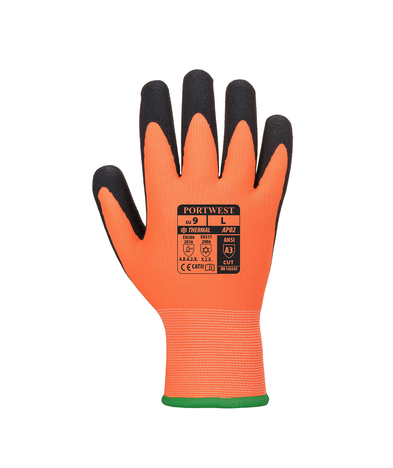 Portwest AP02 Thermo Pro Ultra forede arbeidshansker, Svart/Oransje, large image number 0