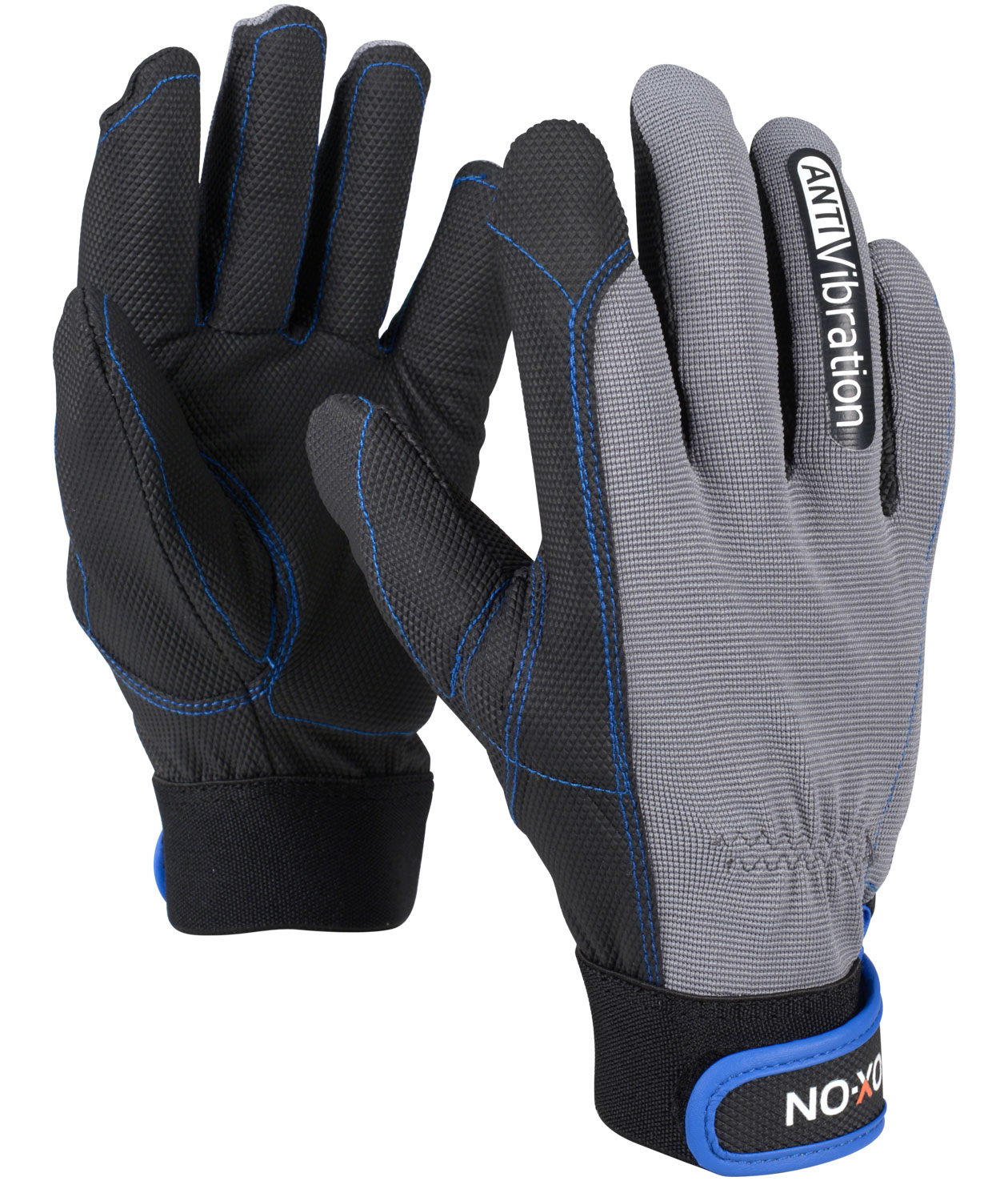 OX-ON Vibration 12000 vibrationsd&auml;mpande handskar, Gr&aring;/Svart