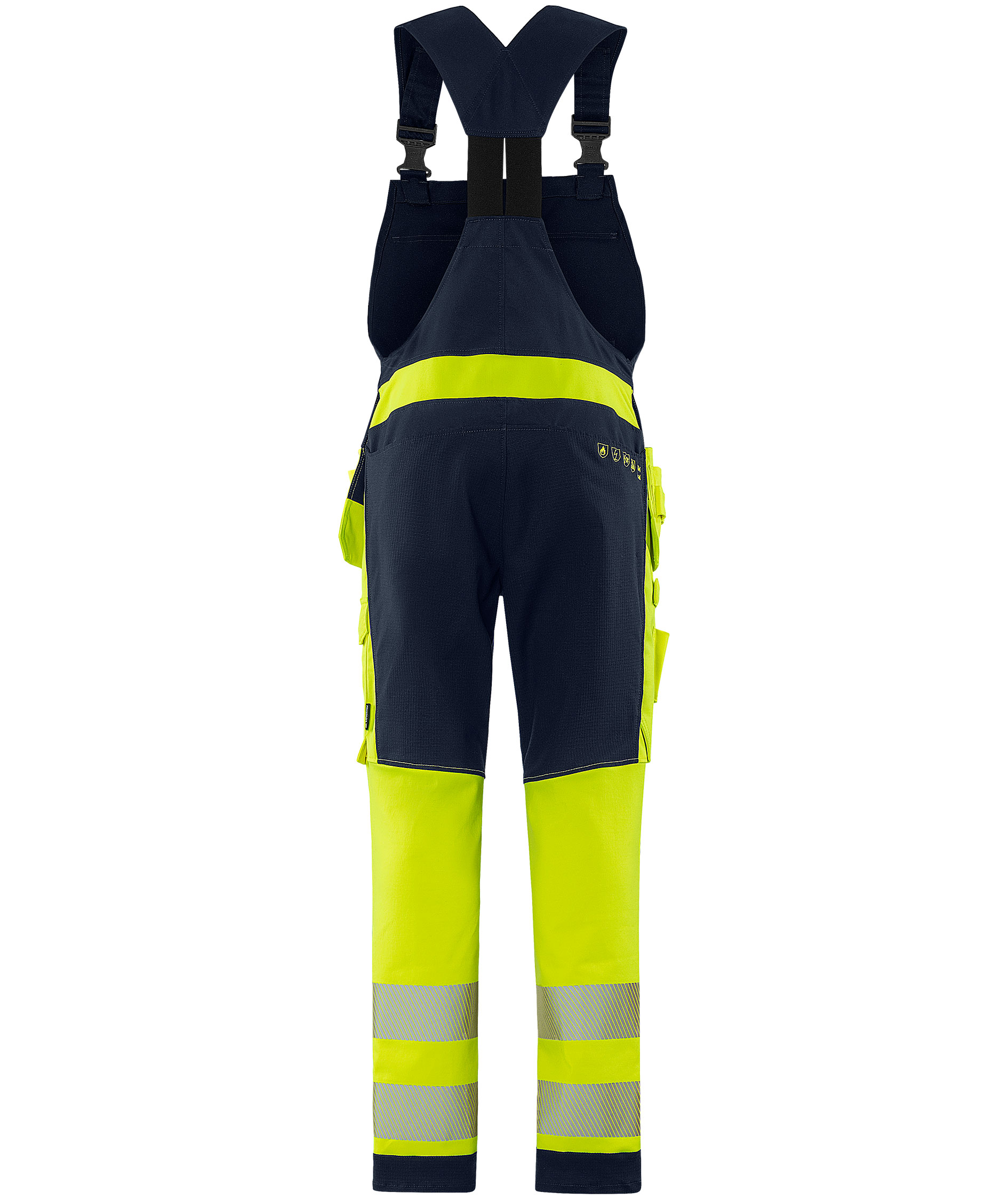 Fristads Flamestat Green h&aring;ndverksselebukse 1950 GFS, Hi-Vis gul/marinebl&aring;, large image number 2