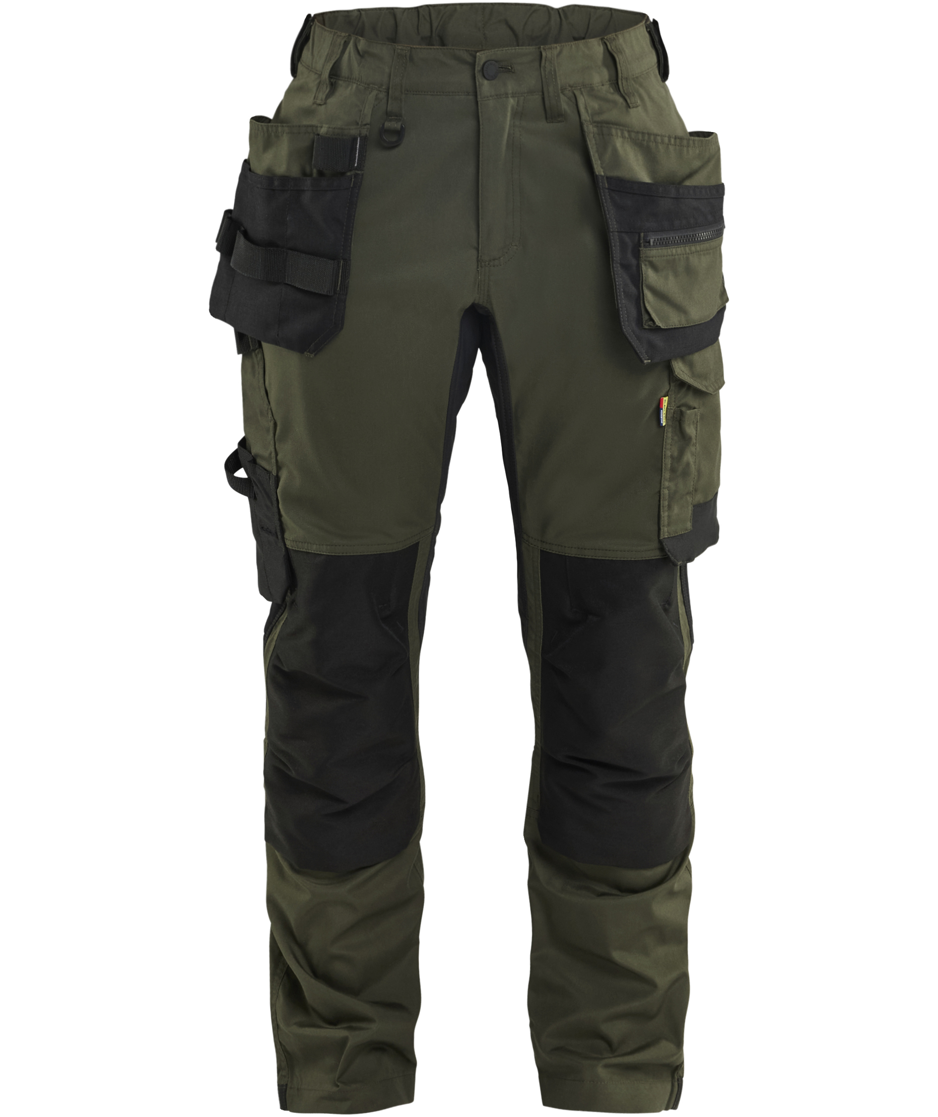 Bl&aring;kl&auml;der dame h&aring;ndv&aelig;rkerbukser, Skovgr&oslash;n/sort