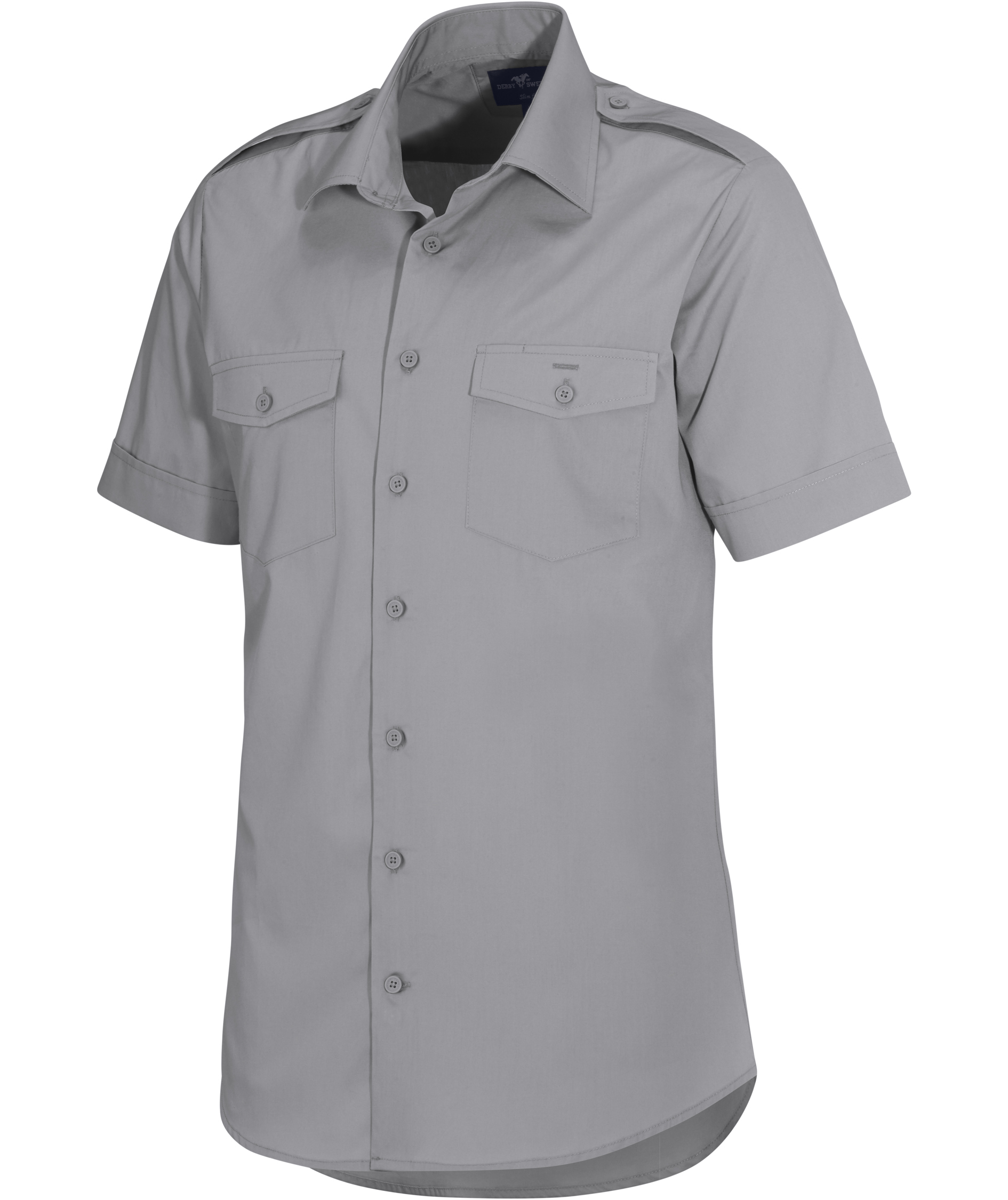 Derby of Sweden Maverick Slim fit kortermet pilotskjorte, Grey, large image number 5