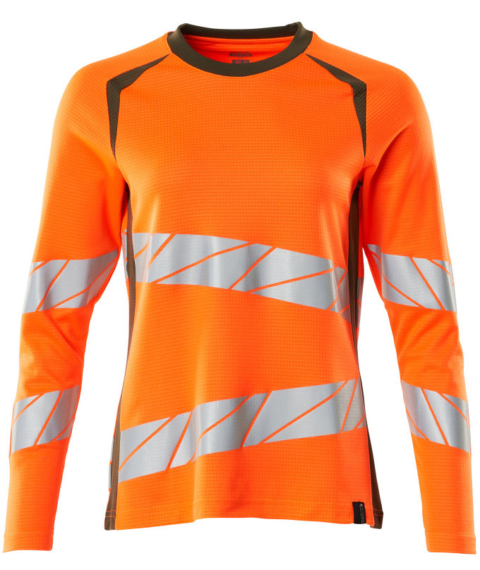 Mascot Accelerate Safe langermet dame T-skjorte, Hi-vis Oransje/Mosgr&oslash;nn, Hi-vis Oransje/Mosgr&oslash;nn, swatch