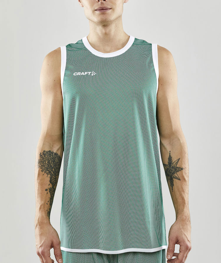 Craft Progress vendbar Basket tank top, Team green/white