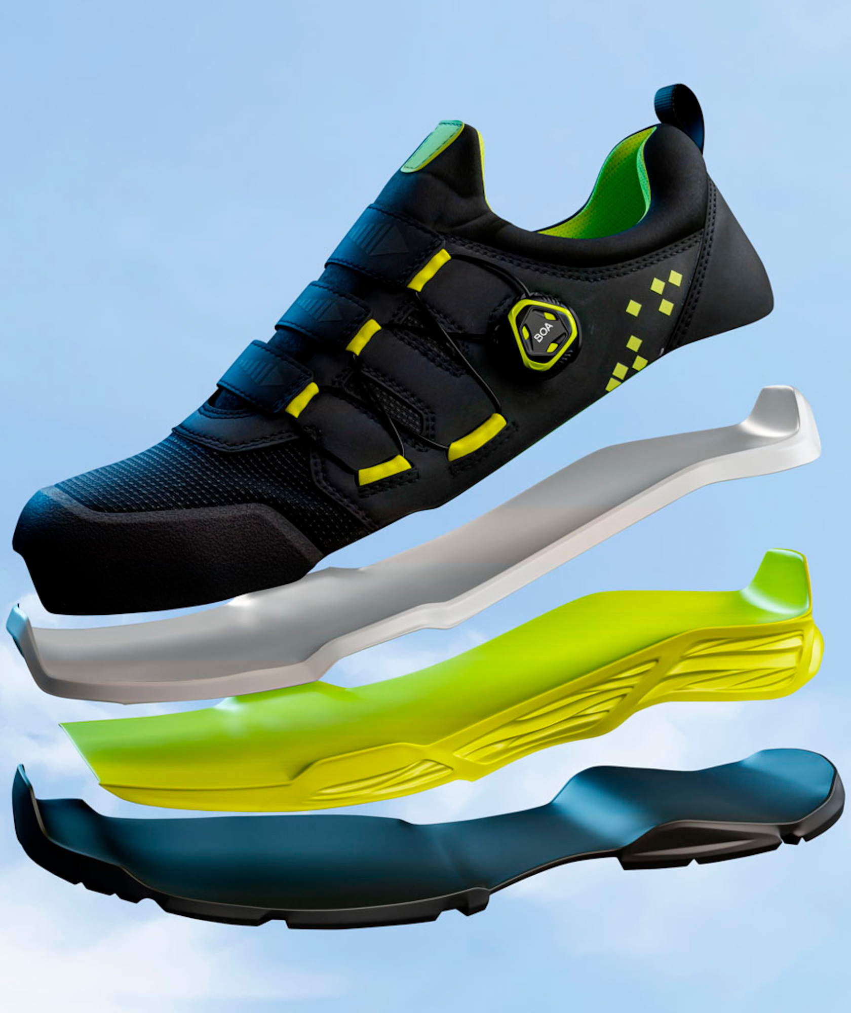 Jalas 2068 TIO skyddsskor S3, Svart/Gul, large image number 4