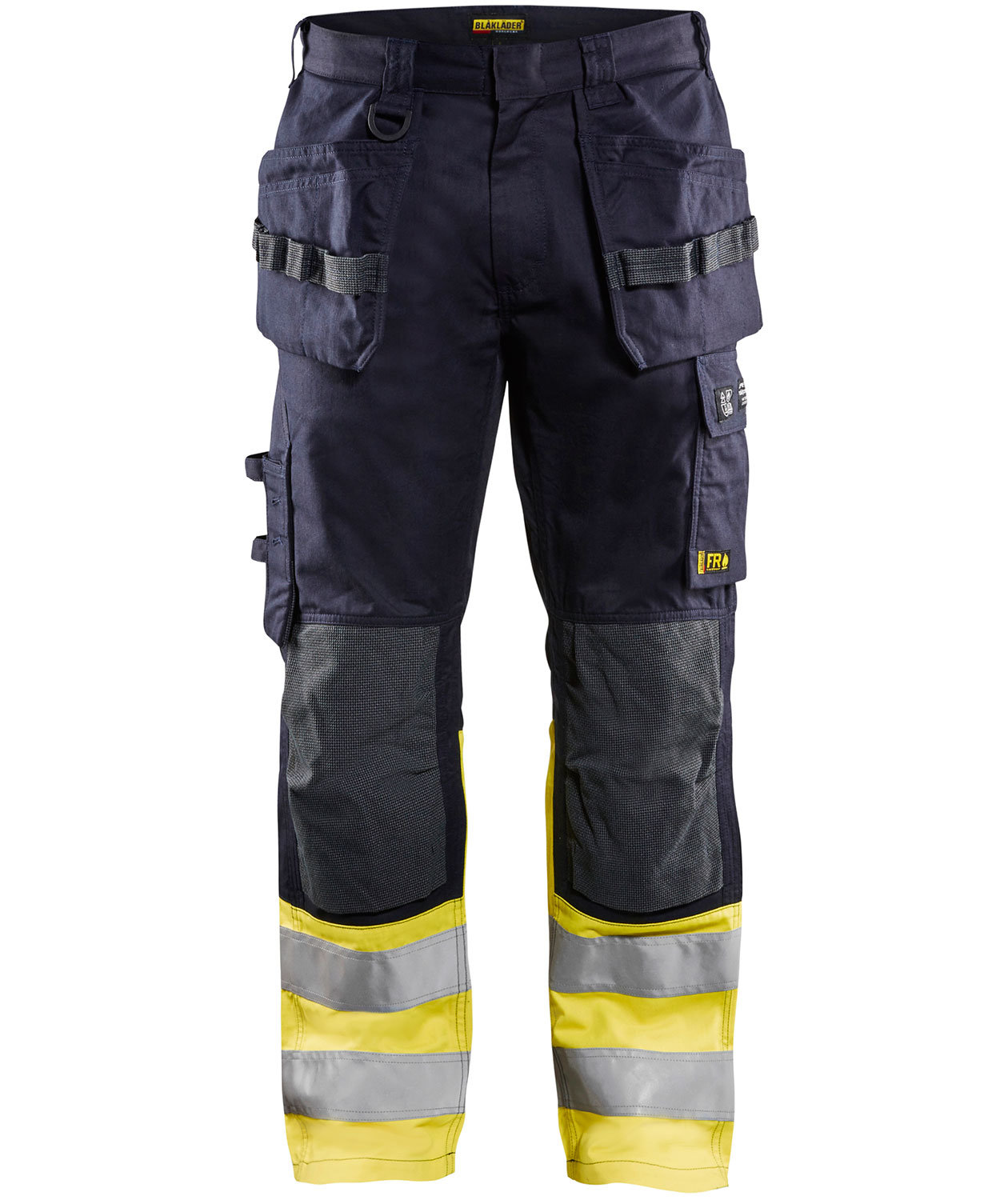 Bl&aring;kl&auml;der Multinorm arbeidsbukse, Marine/Hi-Vis gul