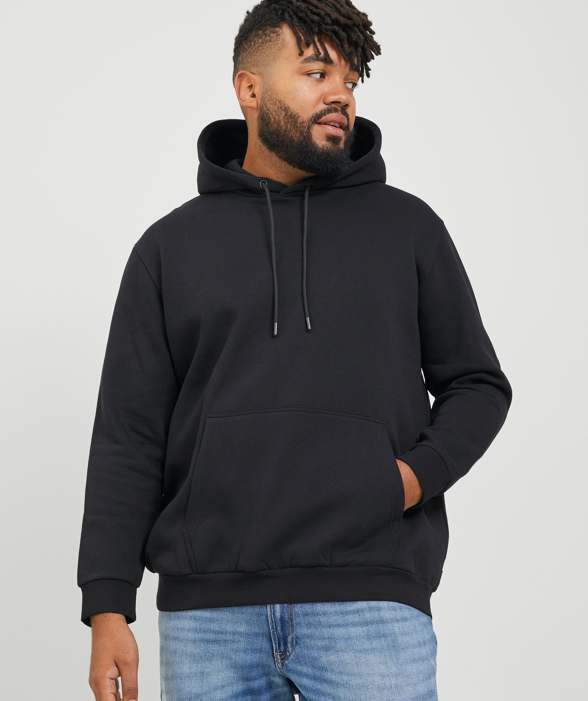 Jack & Jones Plus JJEBRADLEY Hoodie, Black