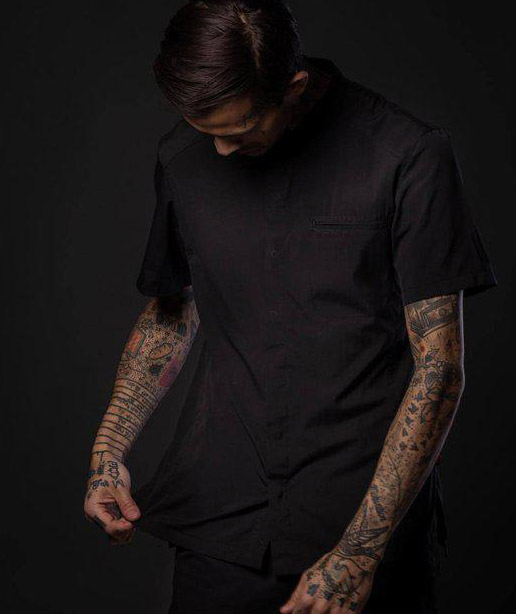 Segers 1006 regular fit kort&auml;rmad kockskjorta, Svart