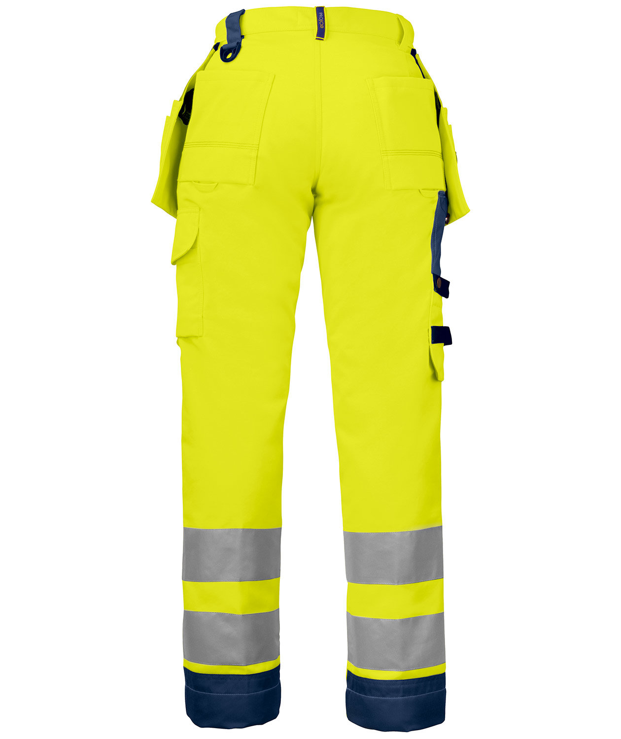 ProJob women's craftsman trousers, Hi-vis yellow/Marine blue