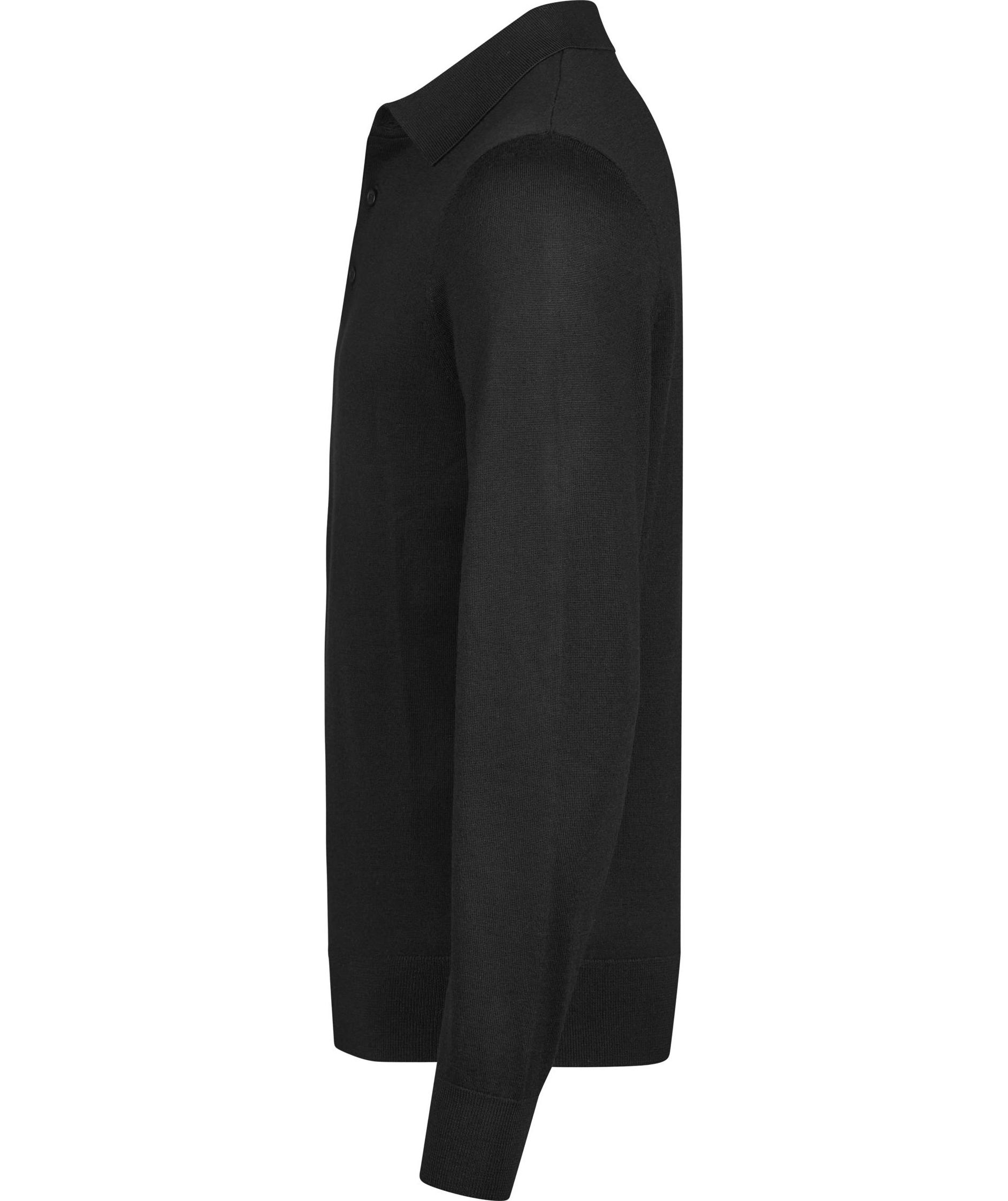 Tee Jays polo T-shirt med merinould, Sort, large image number 3