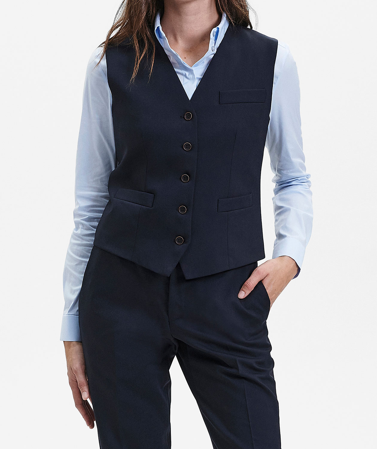 Sunwill Traveller Bistretch Regular fit v&auml;st dam, Navy