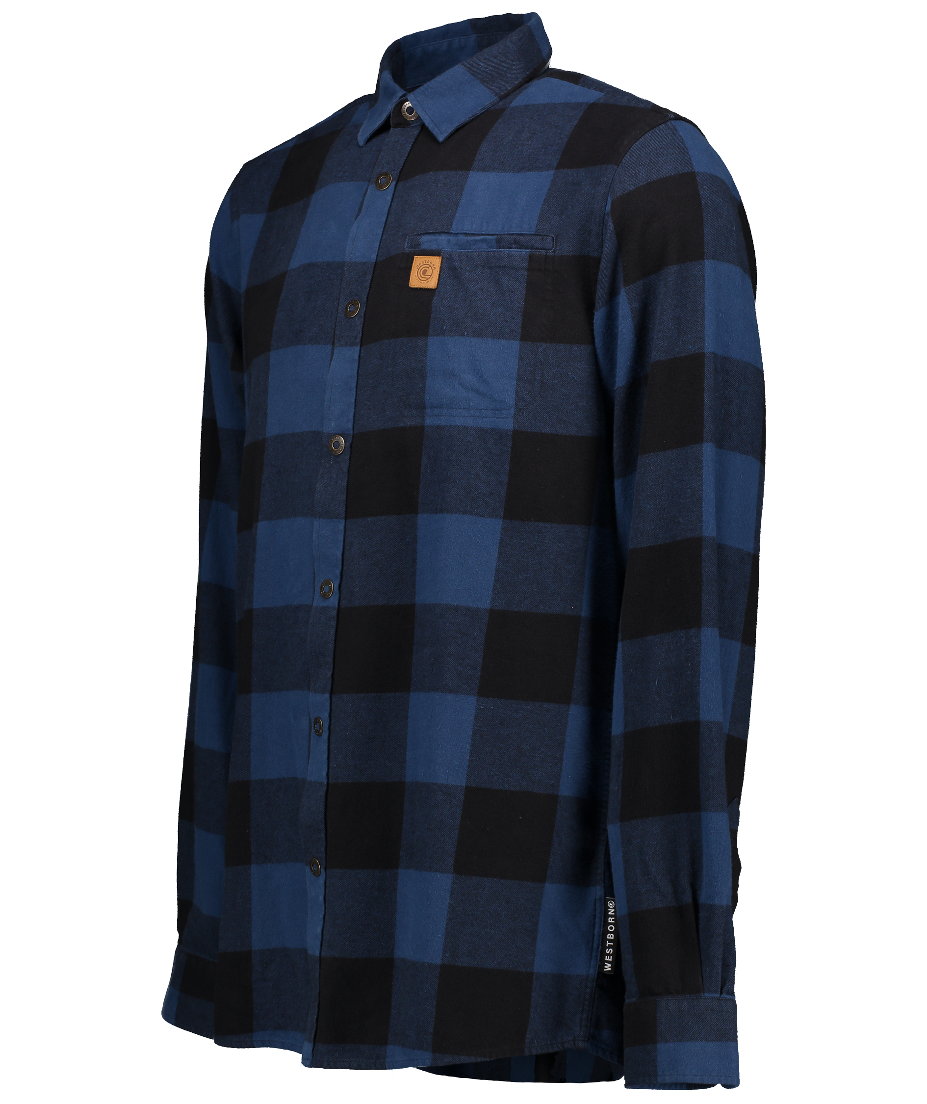 Westborn casual flannelskjorte, Dusty Blue/Black, large image number 4