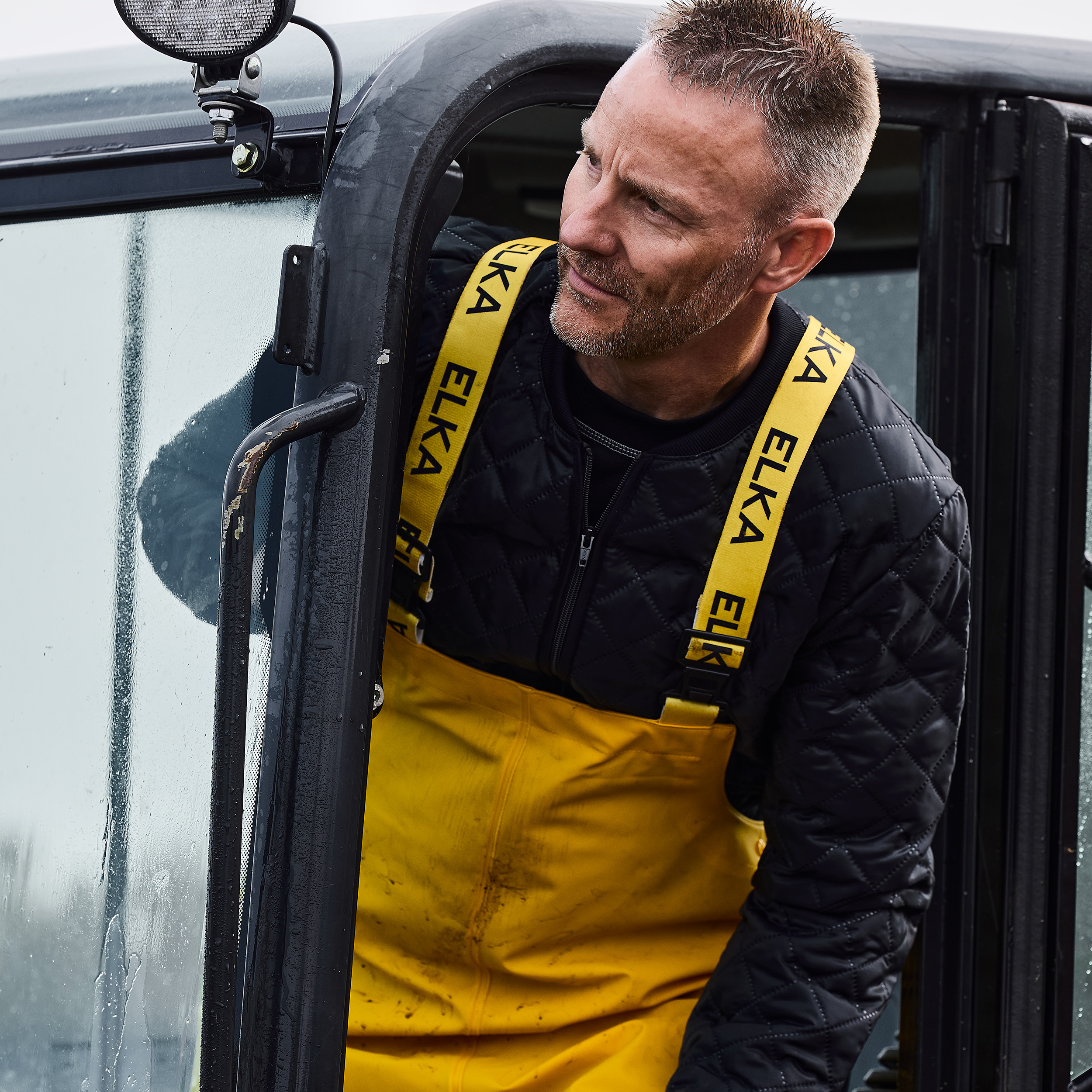 ELKA Elements PU/PVC regnh&auml;ngselbyxa, Gul, large image number 2