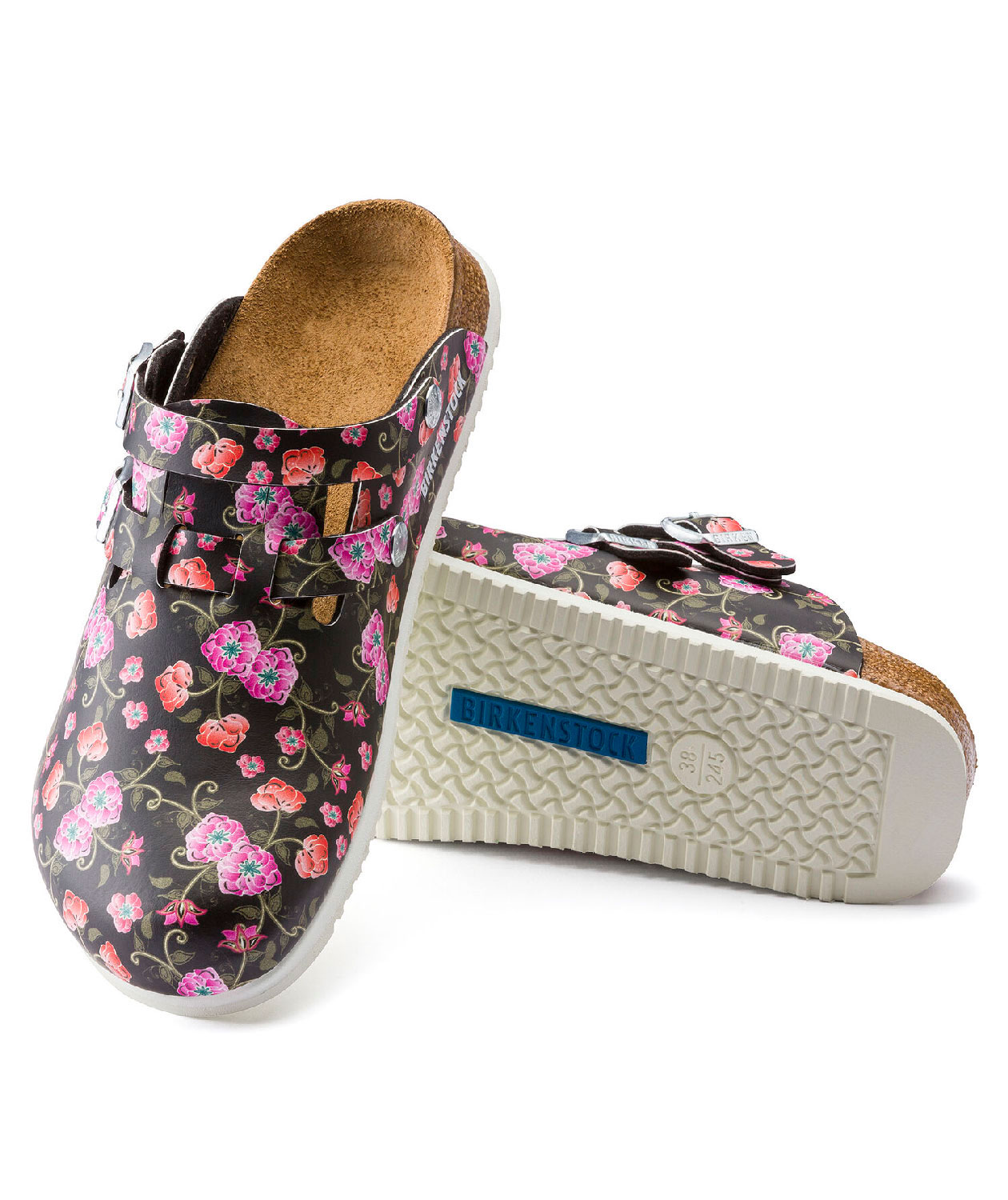 Birkenstock Kay Narrow Fit sandaler dam, Svart/r&ouml;d m&ouml;nstrad, large image number 2