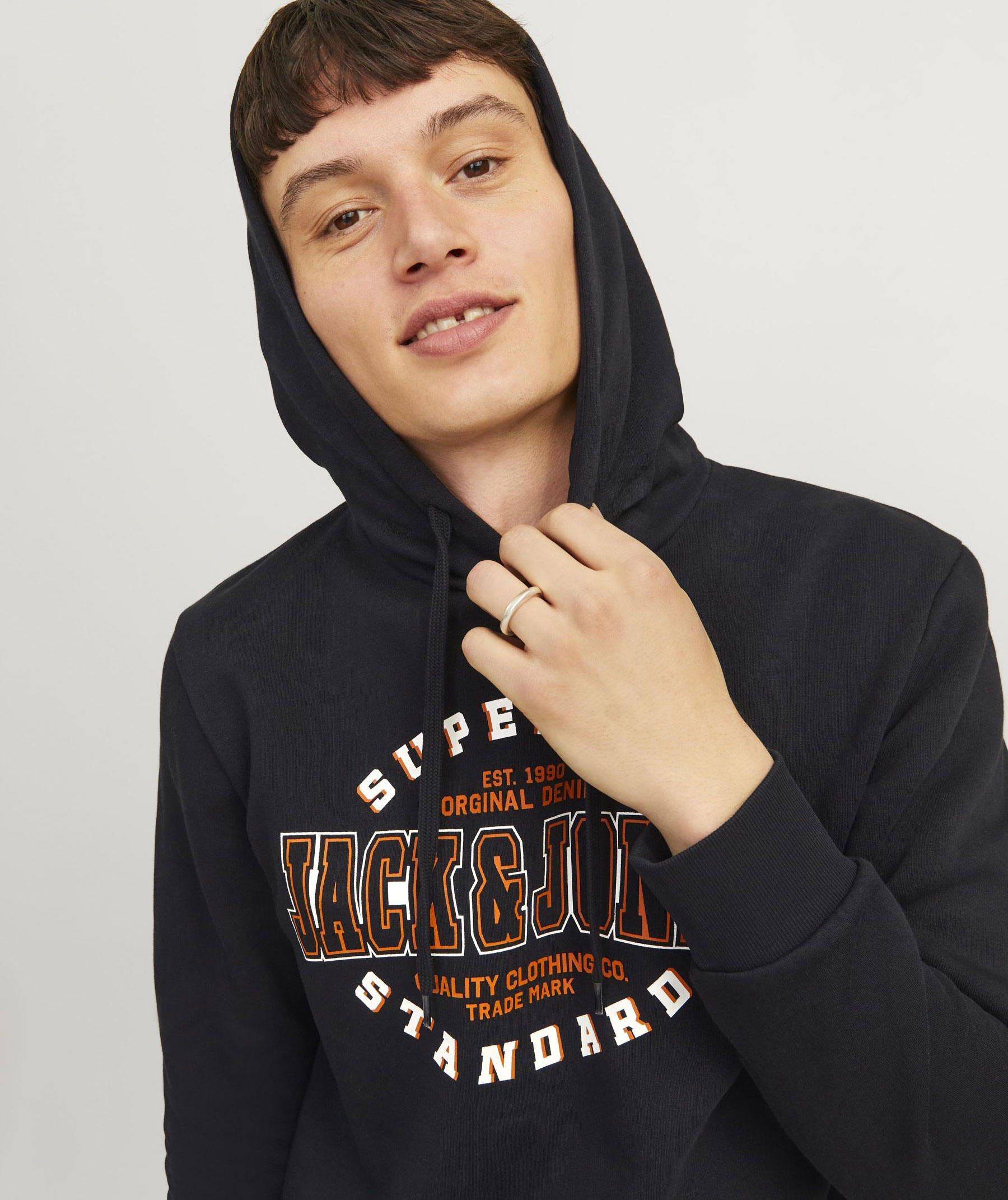 Jack & Jones JJELOGO hoodie, Black, large image number 3