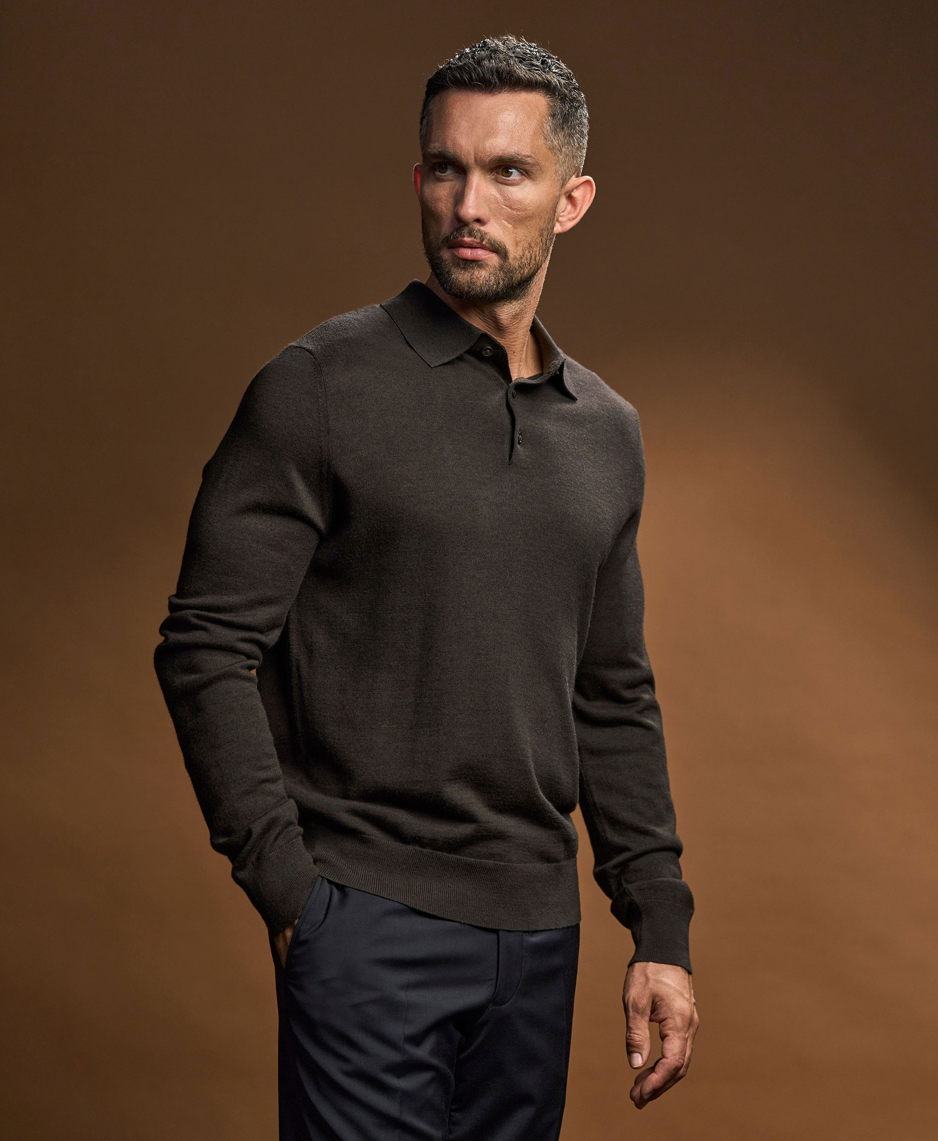 Tee Jays Poloshirt mit Merinowolle, Mocha