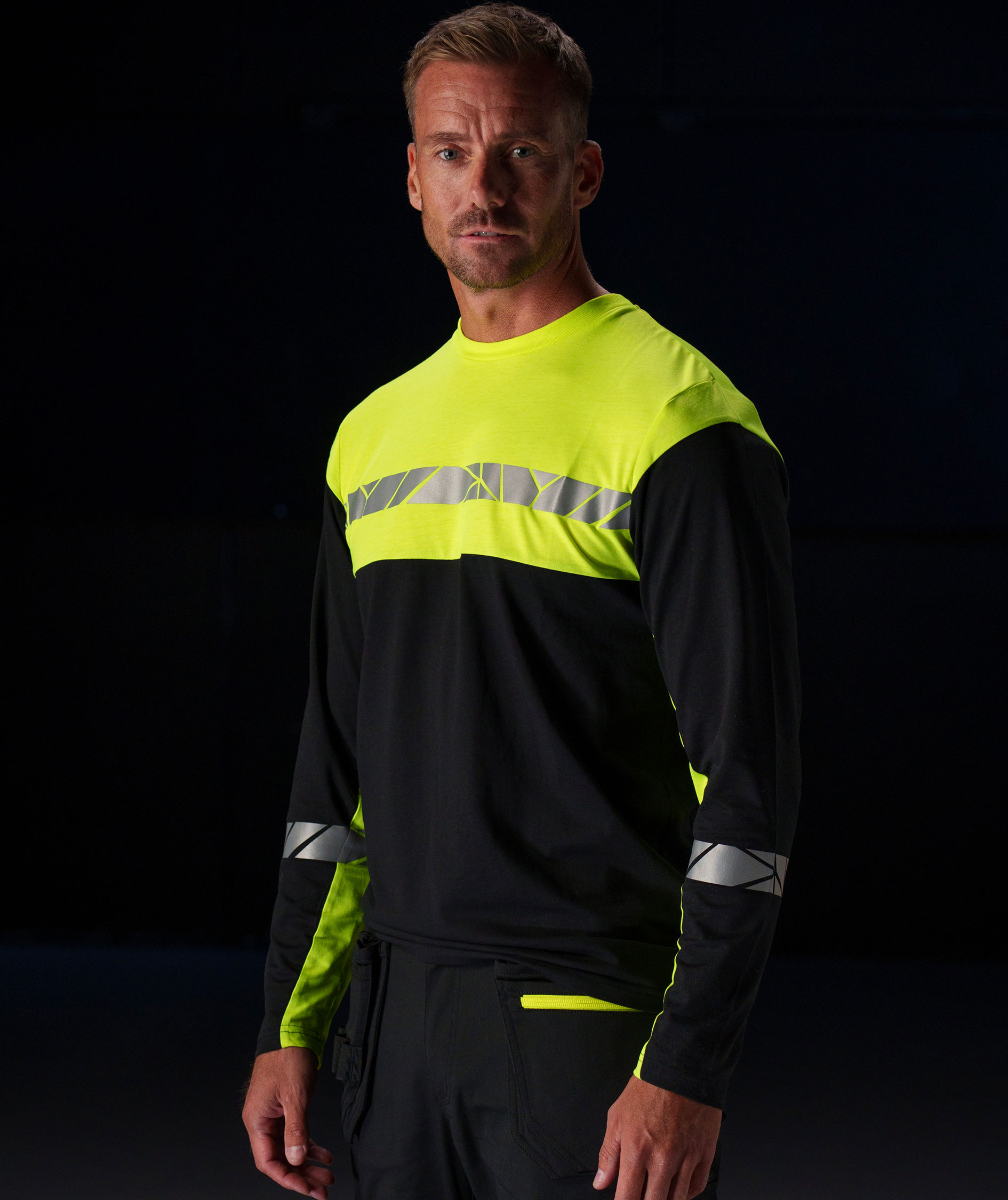 ProJob long-sleeved T-shirt 7002, Black/Yellow, large image number 6