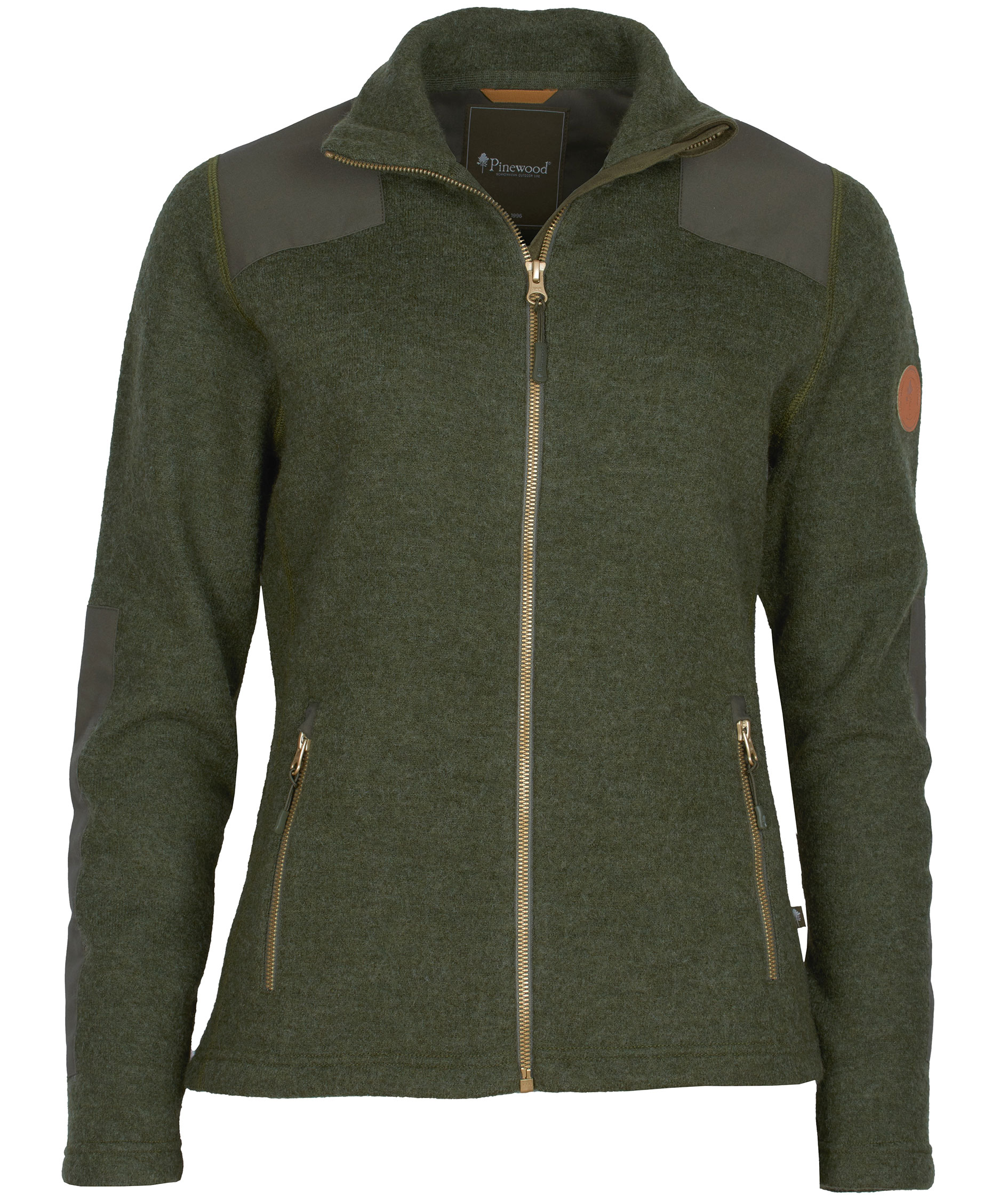 Pinewood&nbsp;Lappland filtet dame uld cardigan, Green Melange