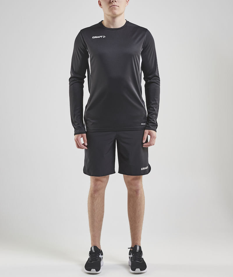 Craft Pro Control Impact l&aring;ng&auml;rmad T-shirt, Svart/Vit, large image number 2