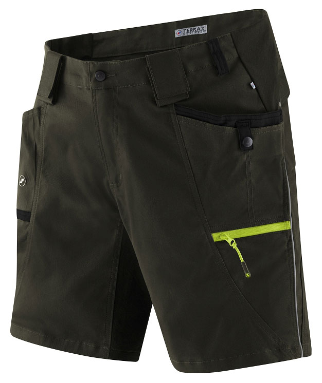 Terrax arbetsshorts, M&ouml;rkgr&ouml;n