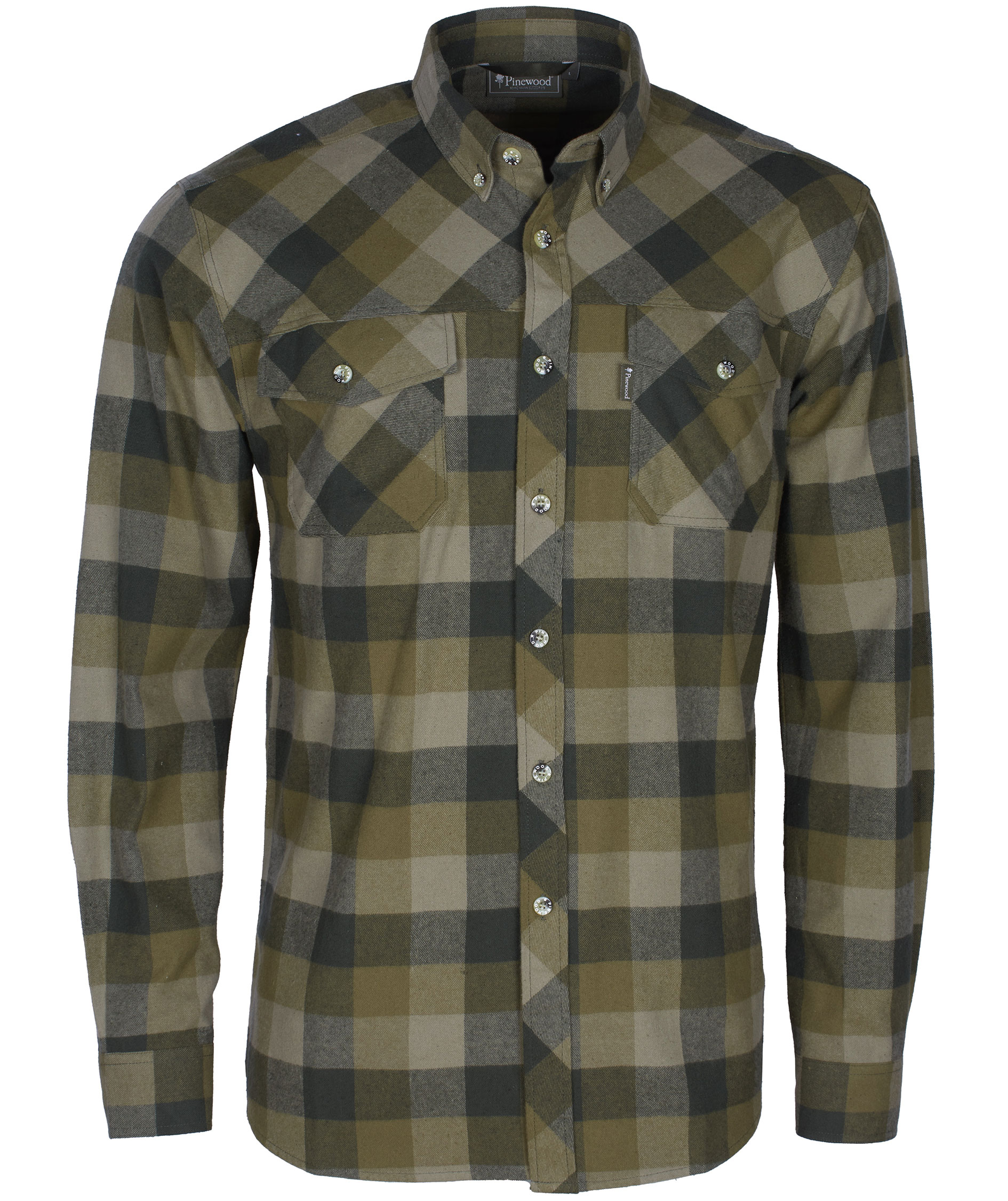 Pinewood Lumbo flannel skovmandsskjorte, Olive/Suede Brown, Olive/Suede Brown, swatch