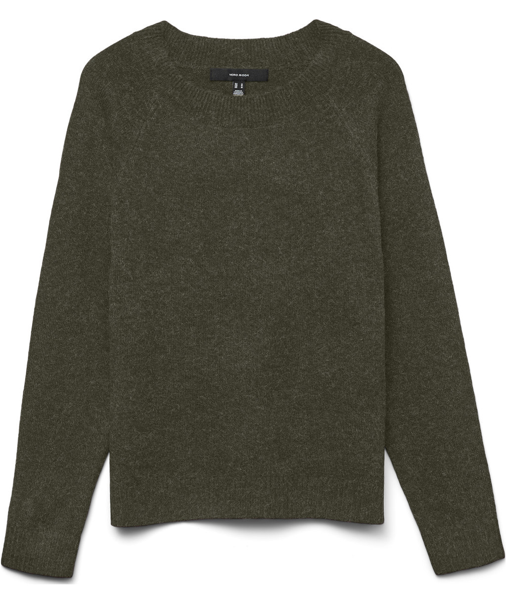 Vero Moda VMDOFFY dame strikket genser, Forest Night/Black Melange, Forest Night/Black Melange, swatch
