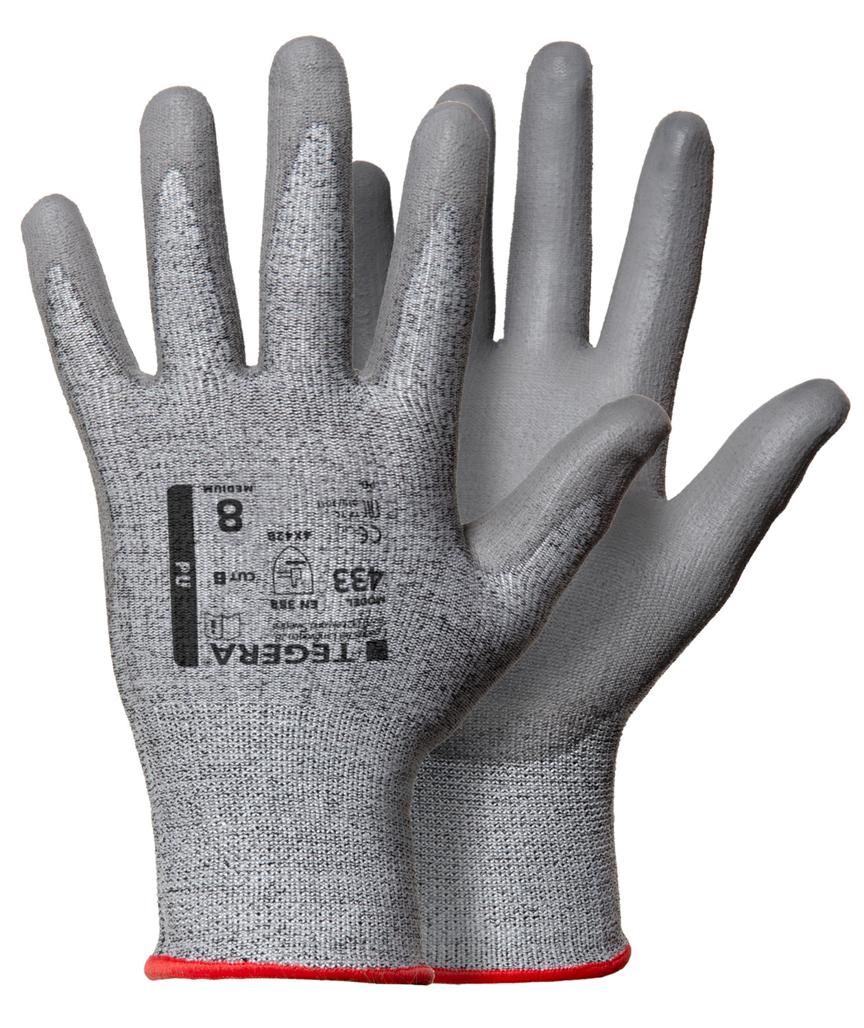 Tegera 433 sk&auml;rskyddshandskar Cut B, Gr&aring;